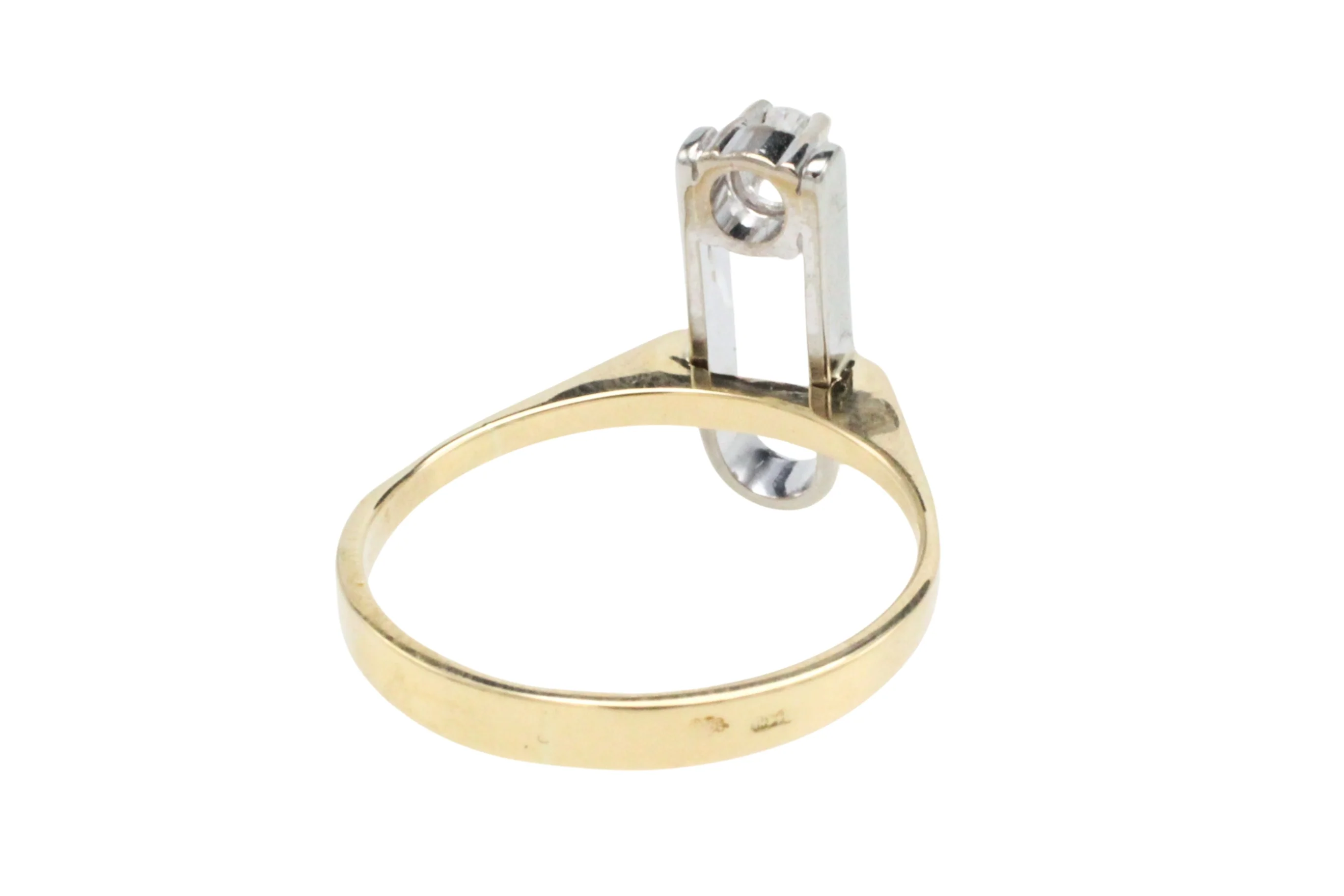 Diamond ring in yellow and white gold - Image 5