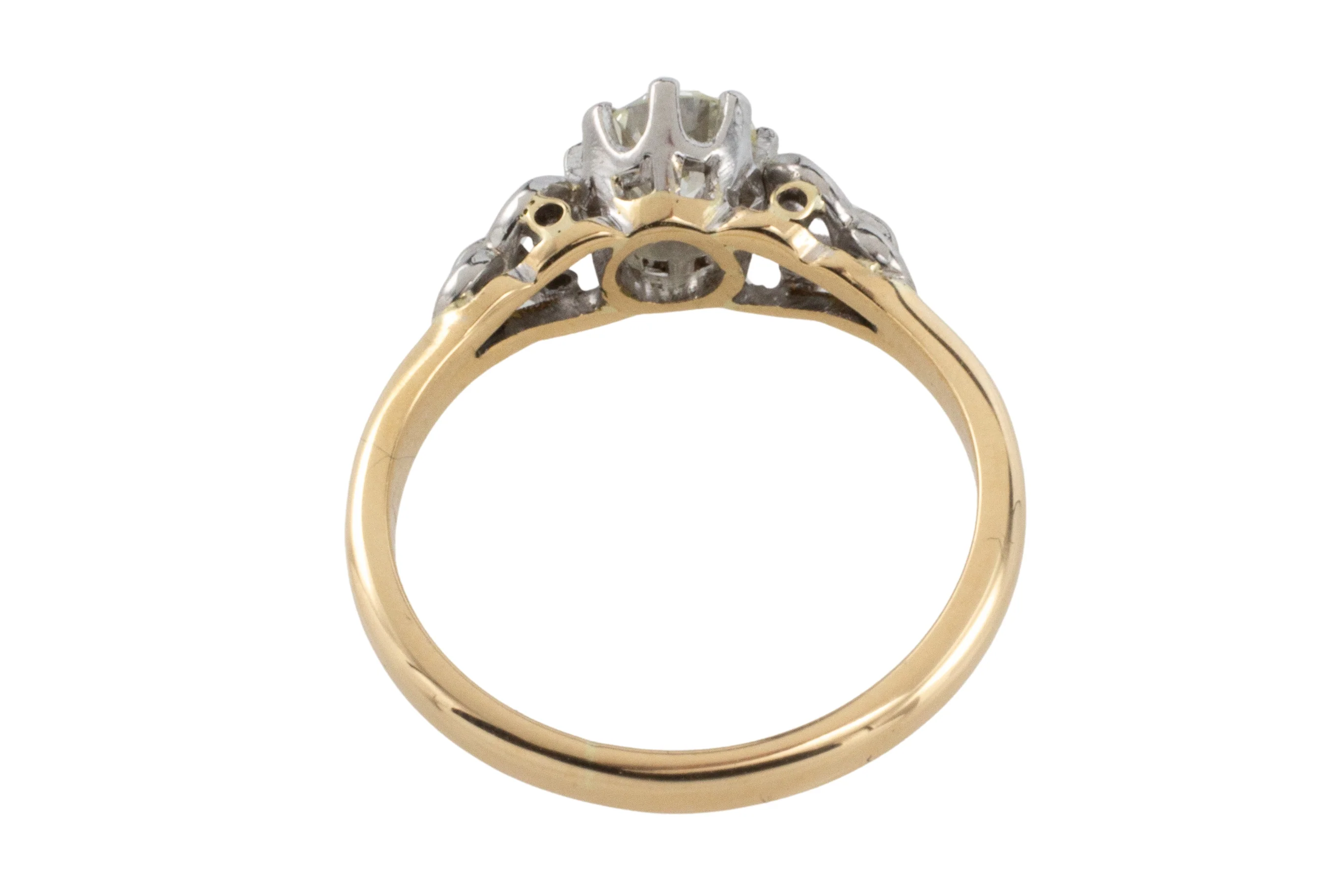 Diamond solitaire ring in platinum and gold - Image 6