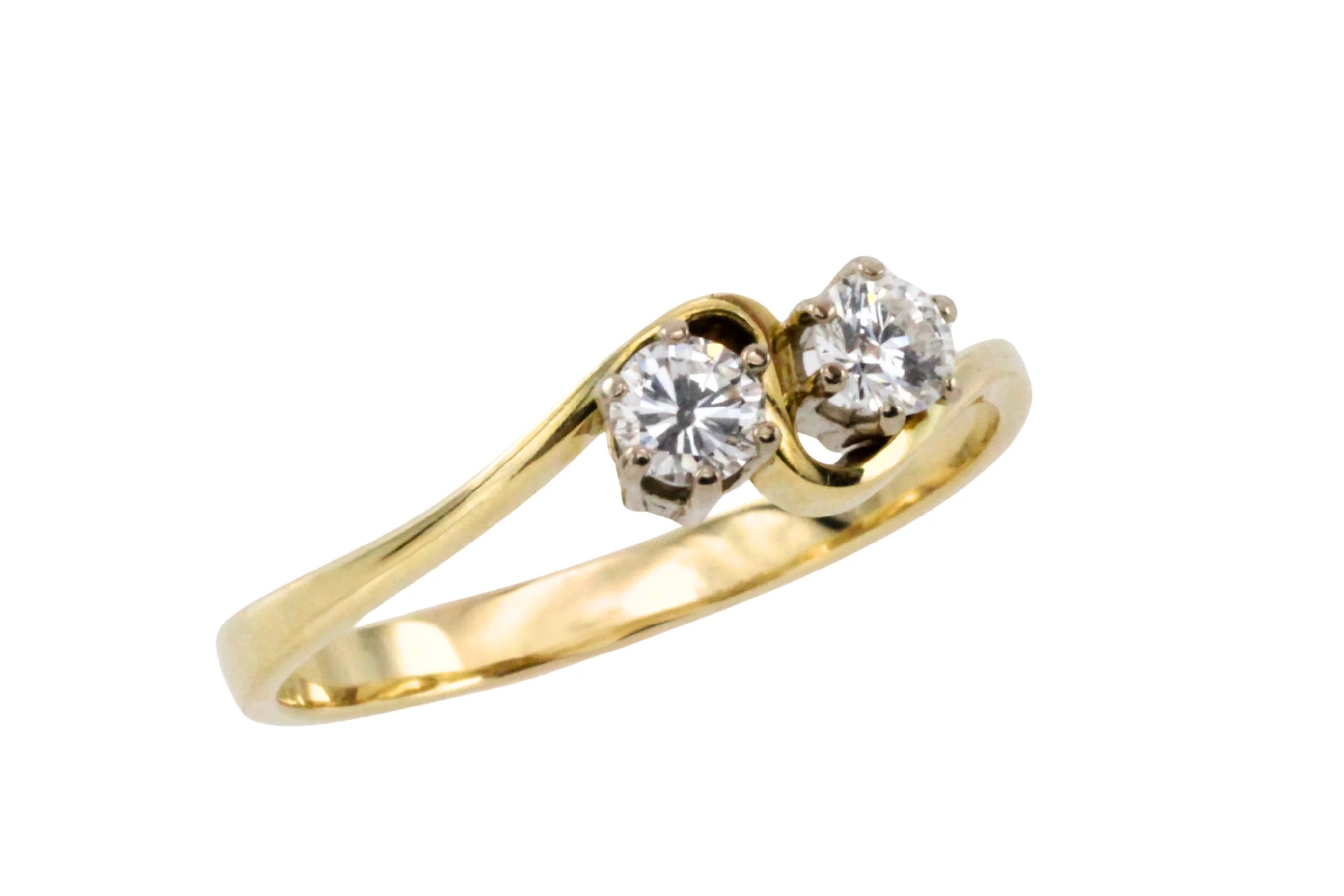 Diamond swirl ring in 14 carat gold
