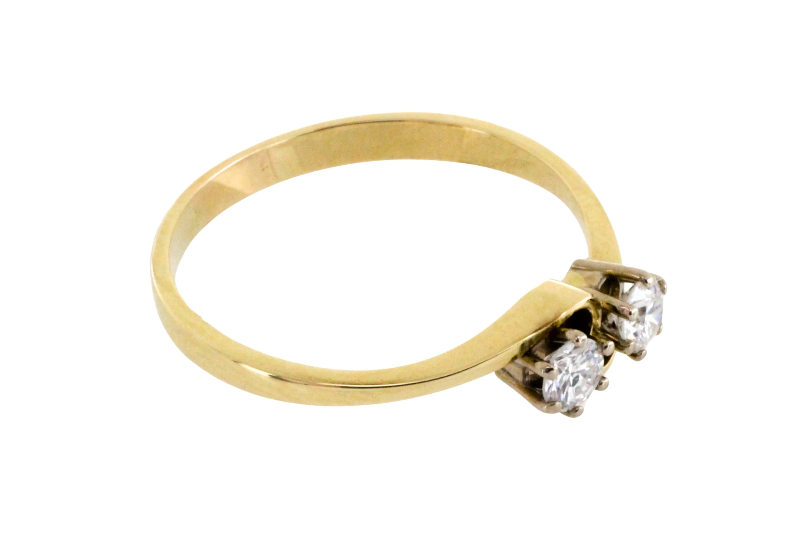 Diamond swirl ring in 14 carat gold - Image 3