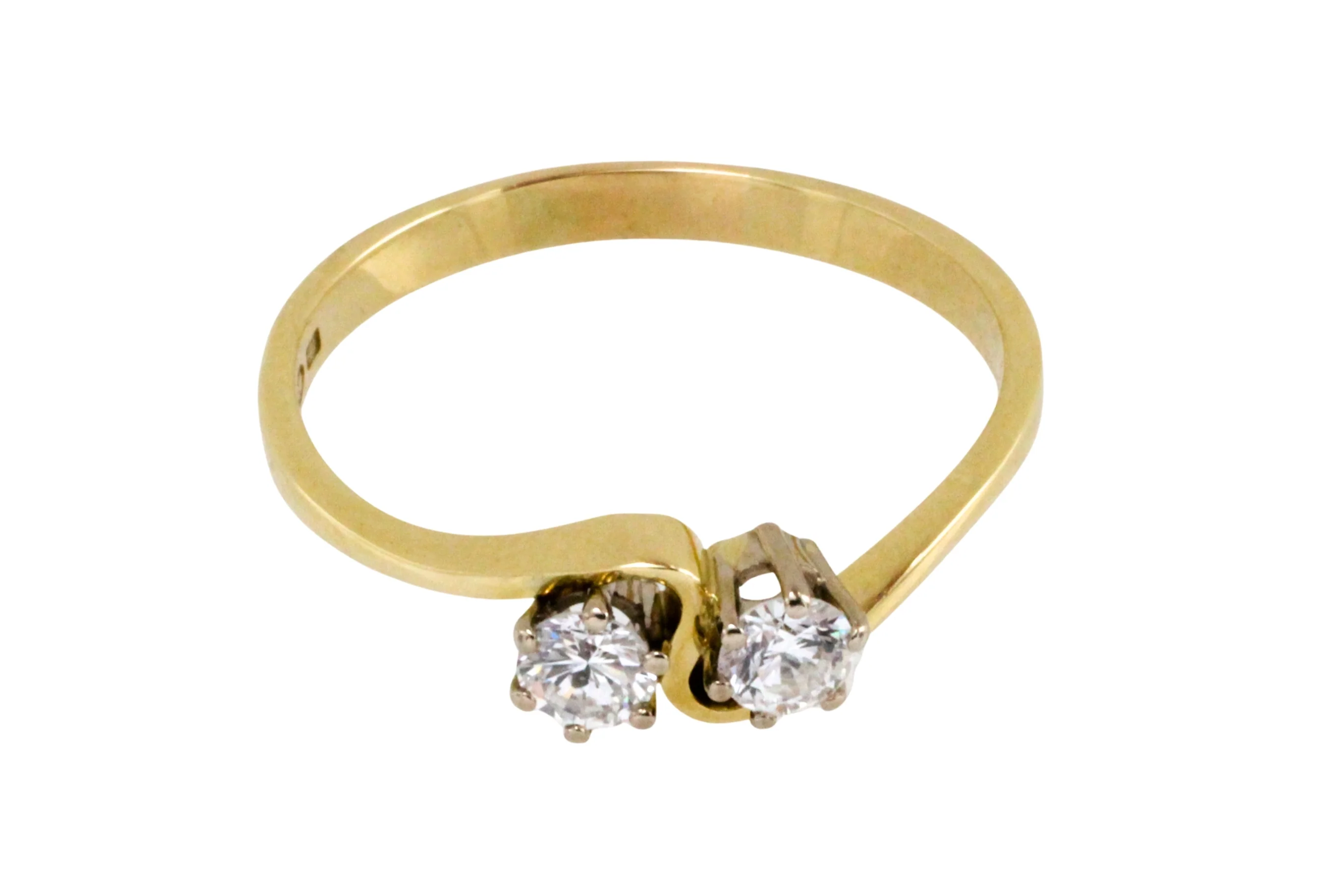 Diamond swirl ring in 14 carat gold - Image 4