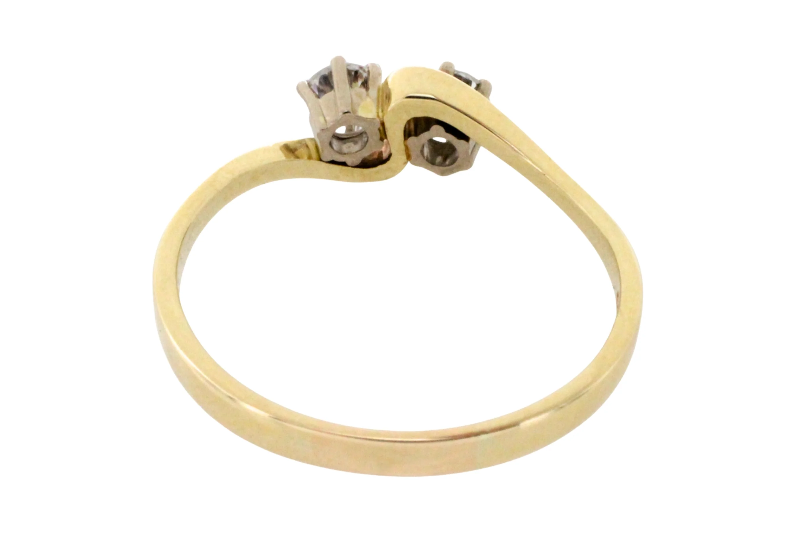 Diamond swirl ring in 14 carat gold - Image 5