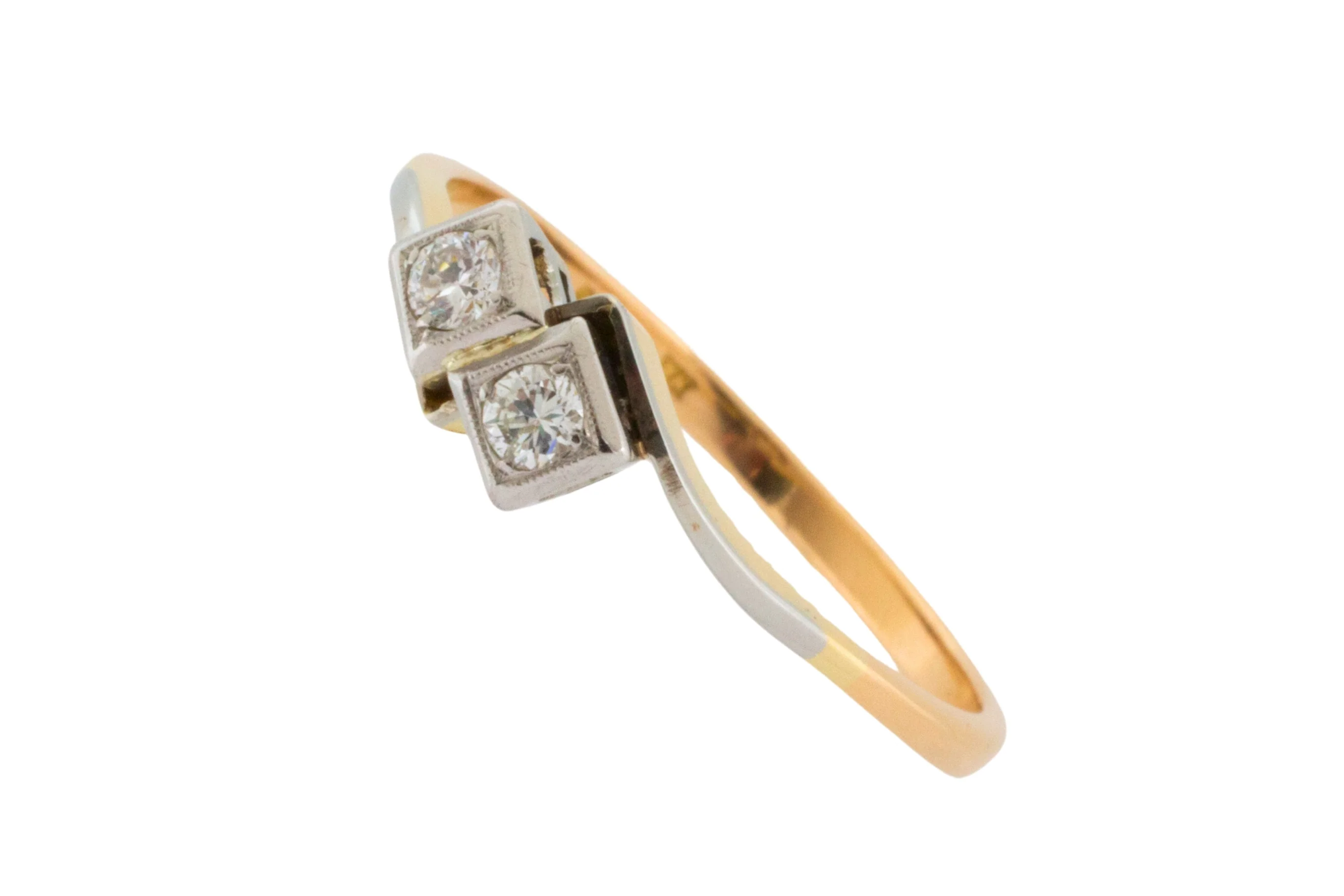 Diamond Toi et Moi ring in 18 carat gold