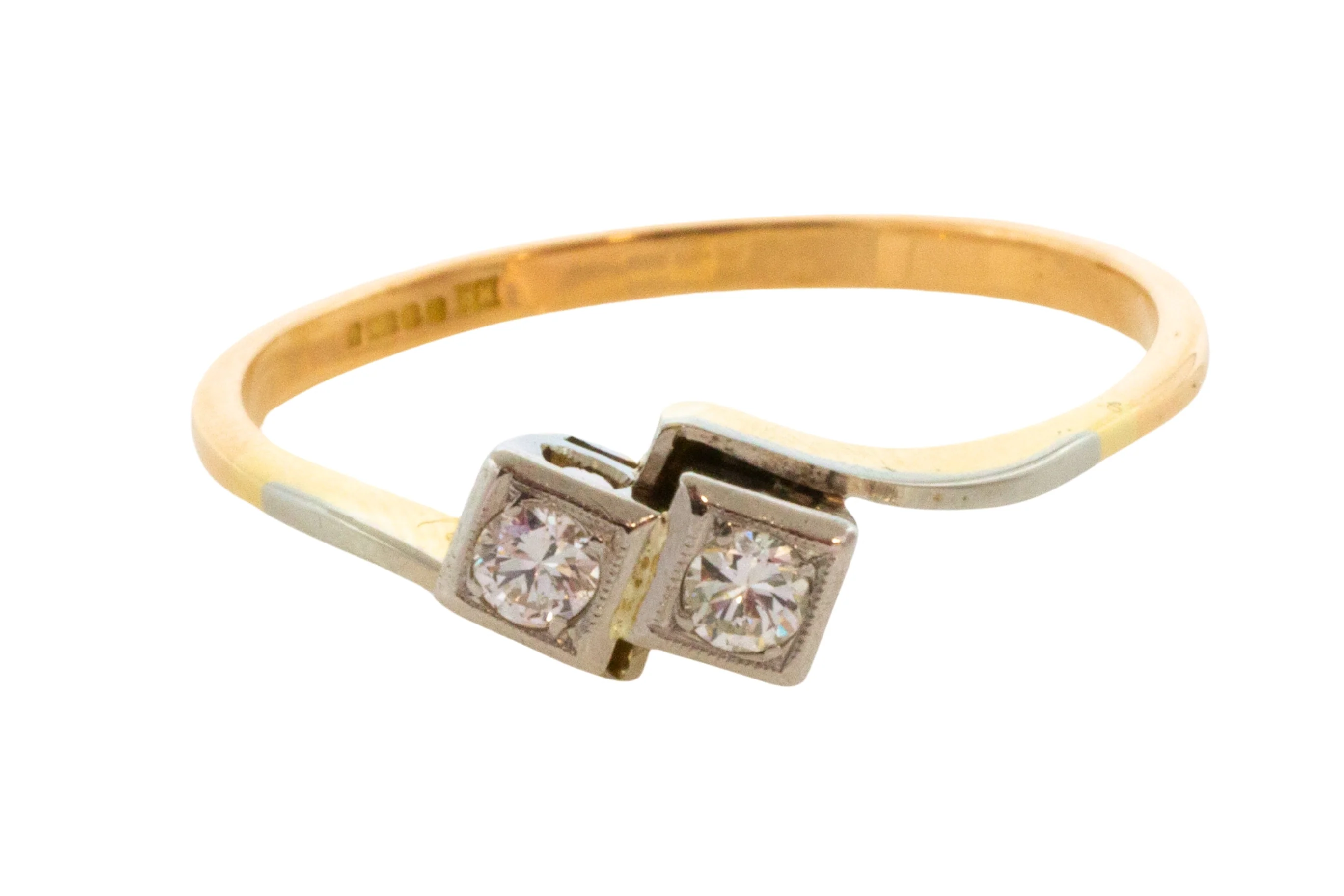 Diamond Toi et Moi ring in 18 carat gold - Image 3