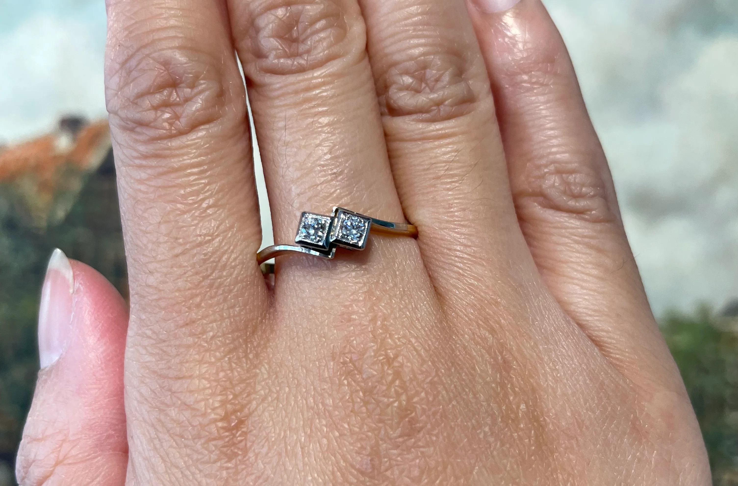 Diamond Toi et Moi ring in 18 carat gold - Image 8