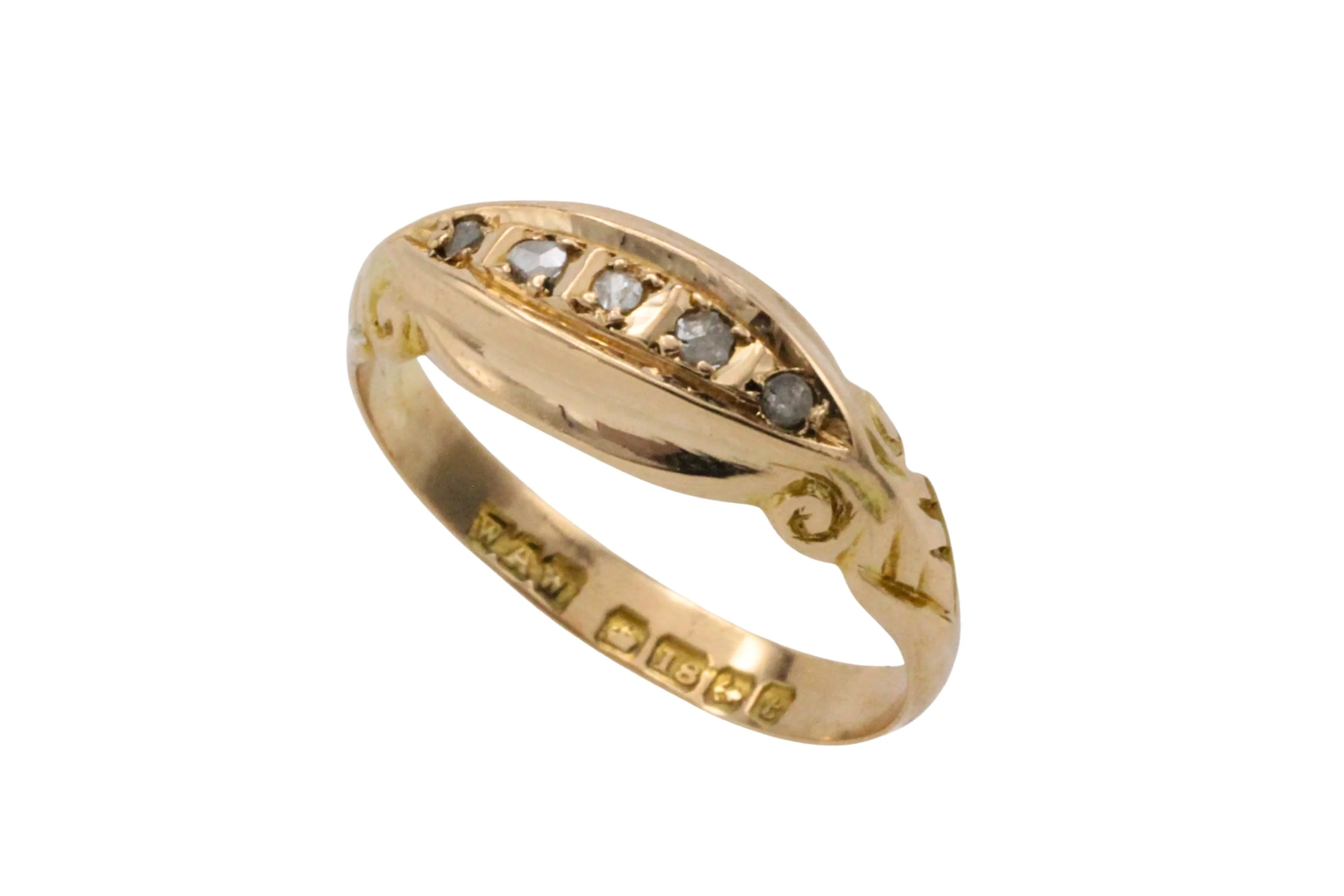 Edwardian rose cut diamond ring from 1918