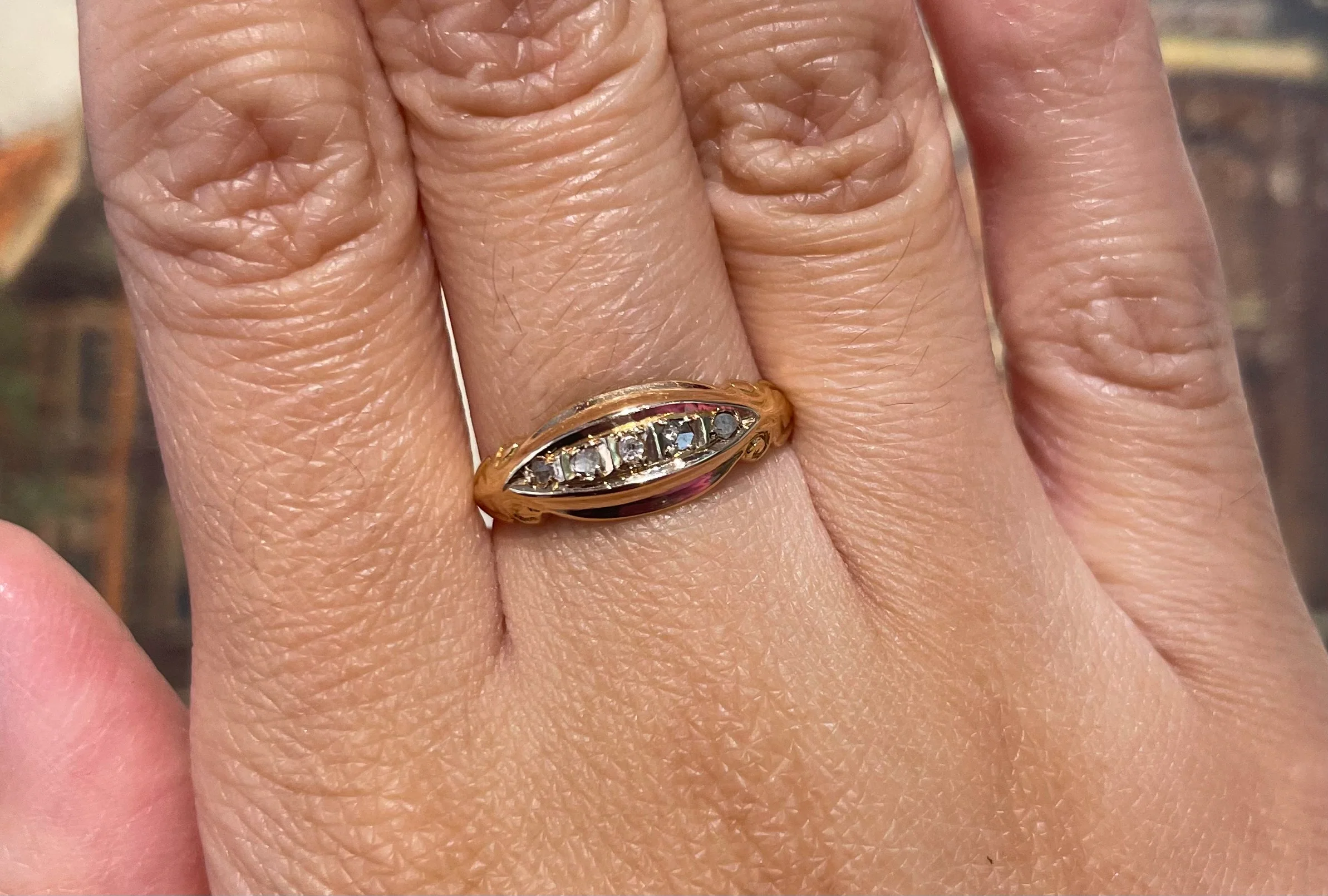 Edwardian rose cut diamond ring from 1918 - Image 6