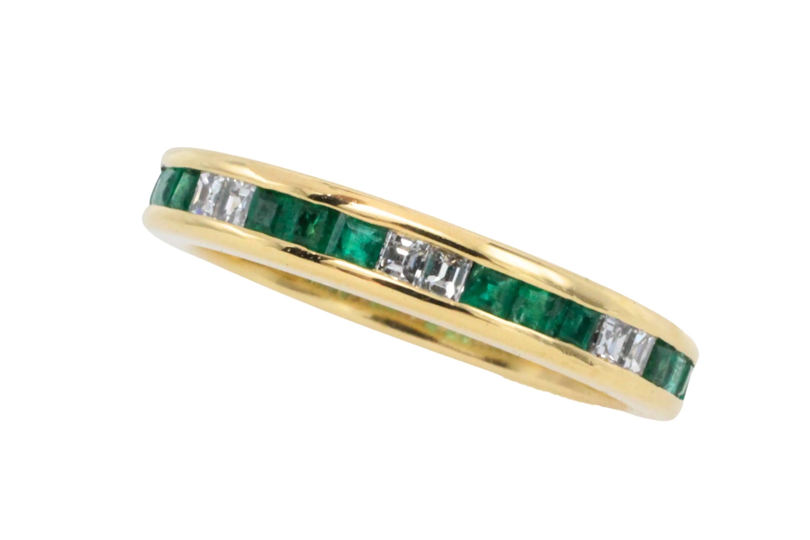 Emerald and diamond band in 18 carat gold - Image 2
