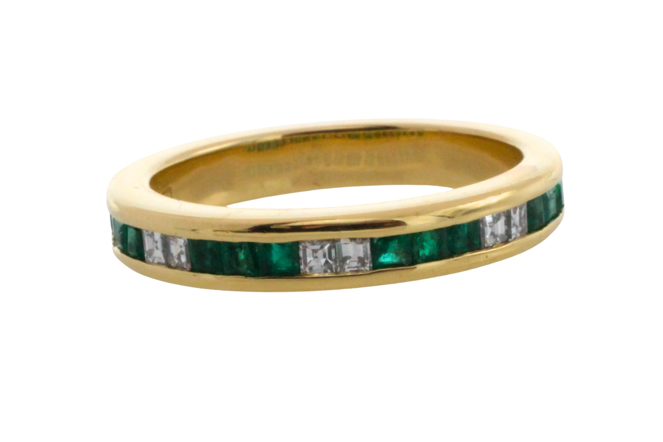 Emerald and diamond band in 18 carat gold - Image 4