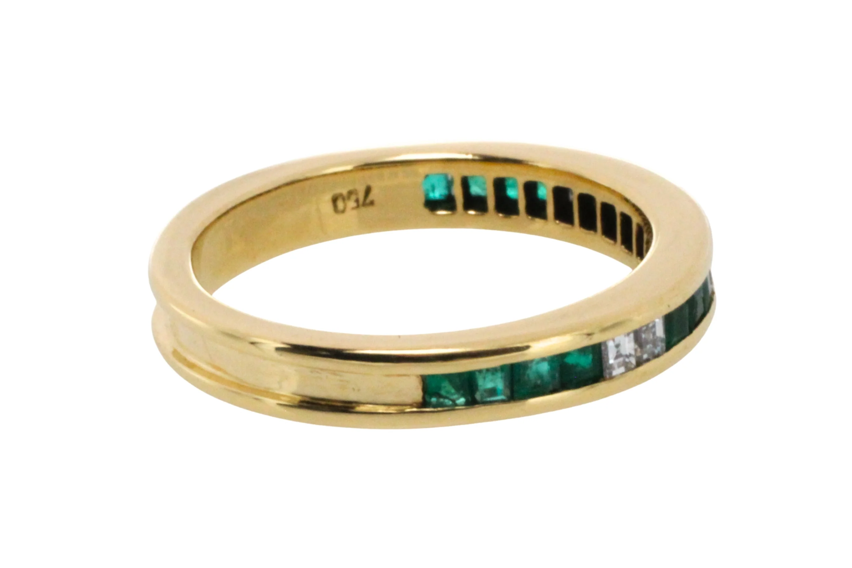 Emerald and diamond band in 18 carat gold - Image 5