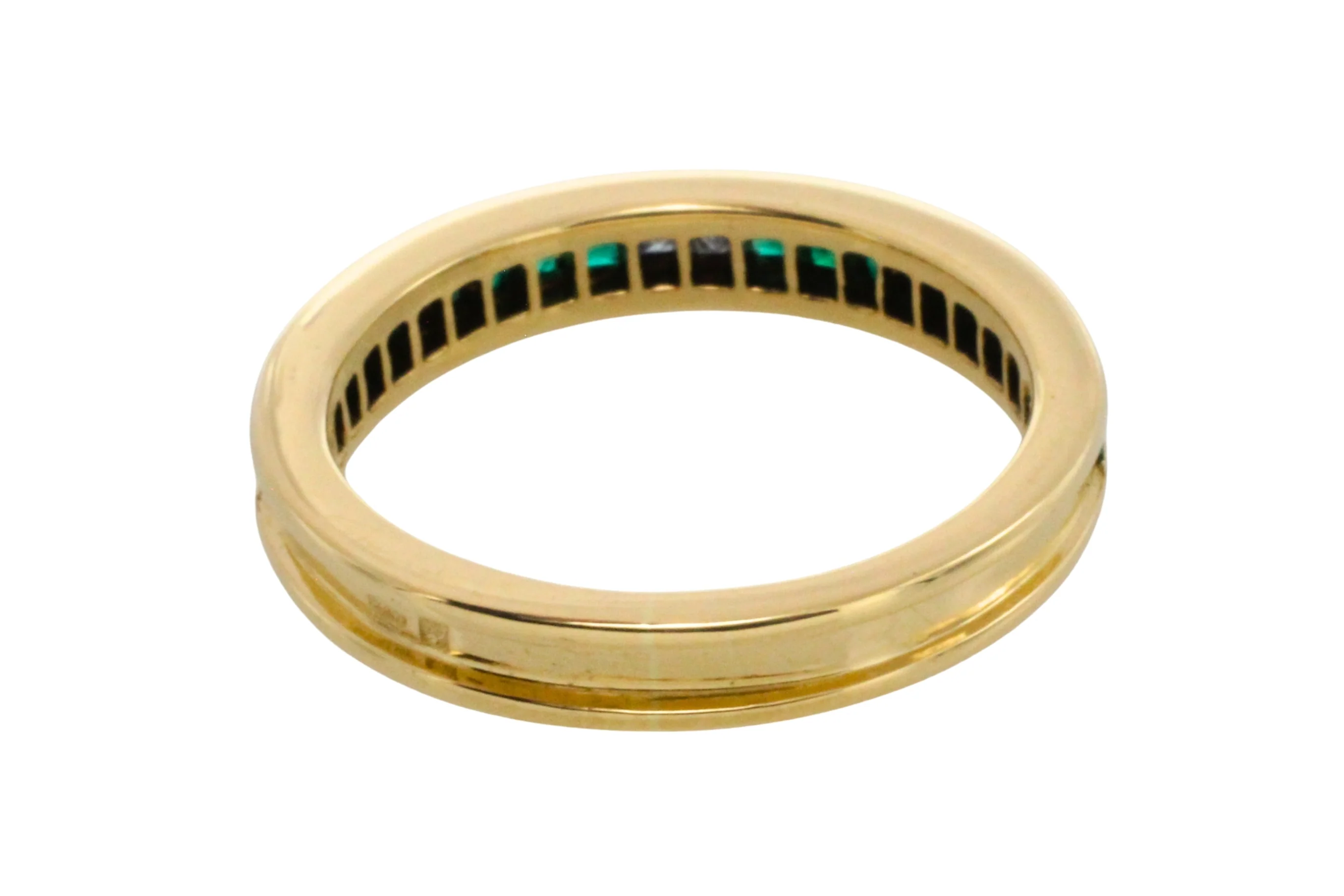 Emerald and diamond band in 18 carat gold - Image 6