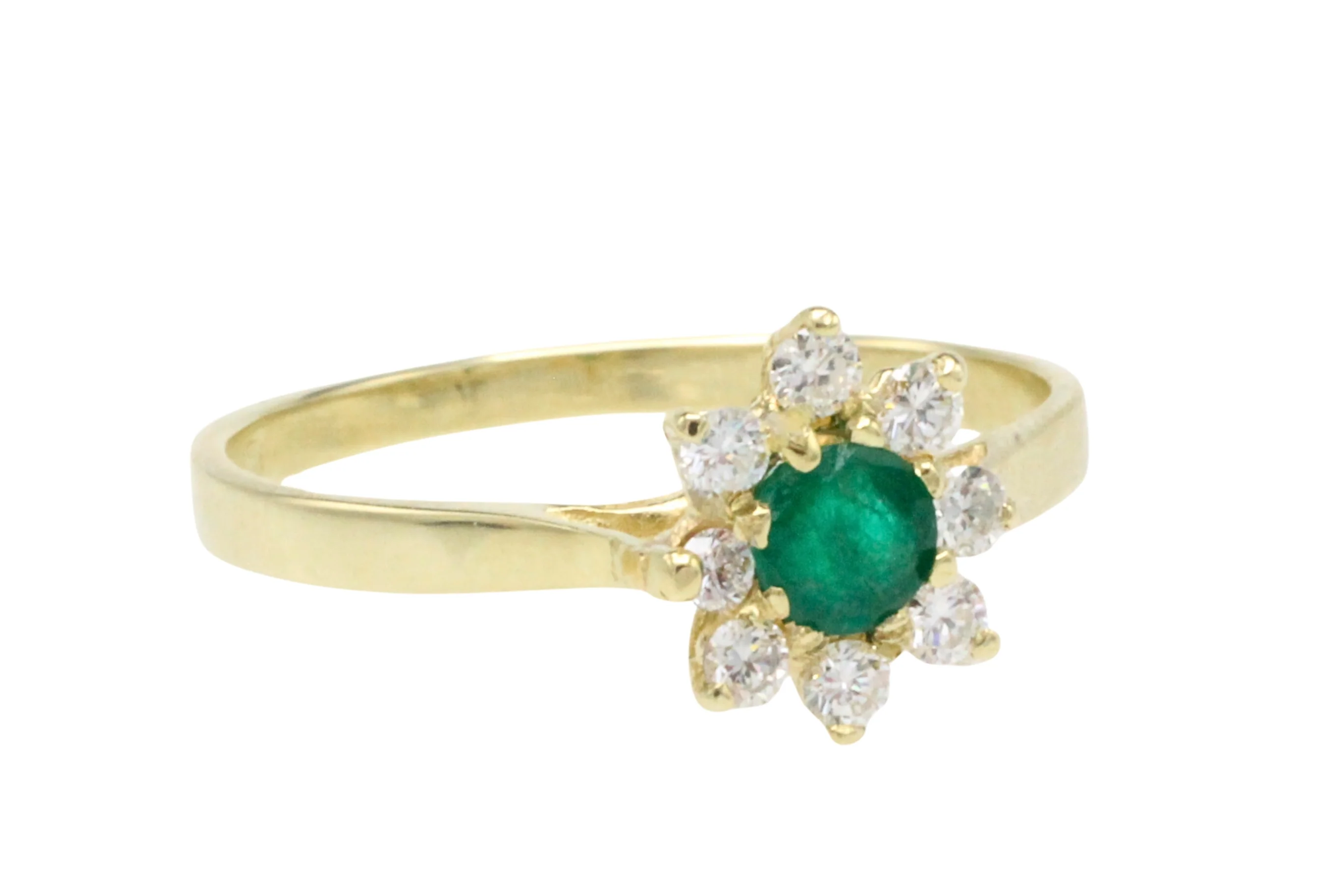Emerald and diamond cluster ring - Image 2