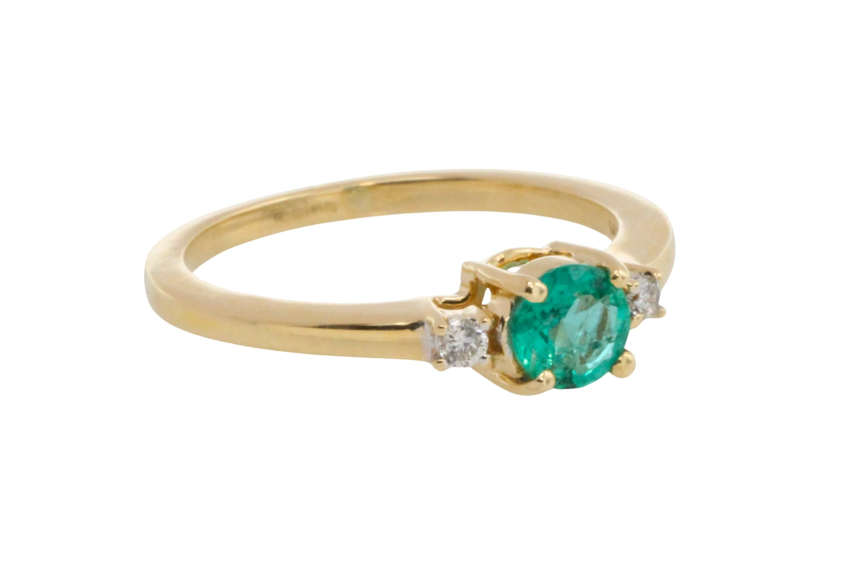 Emerald and diamond ring in 14 carat gold - Image 4