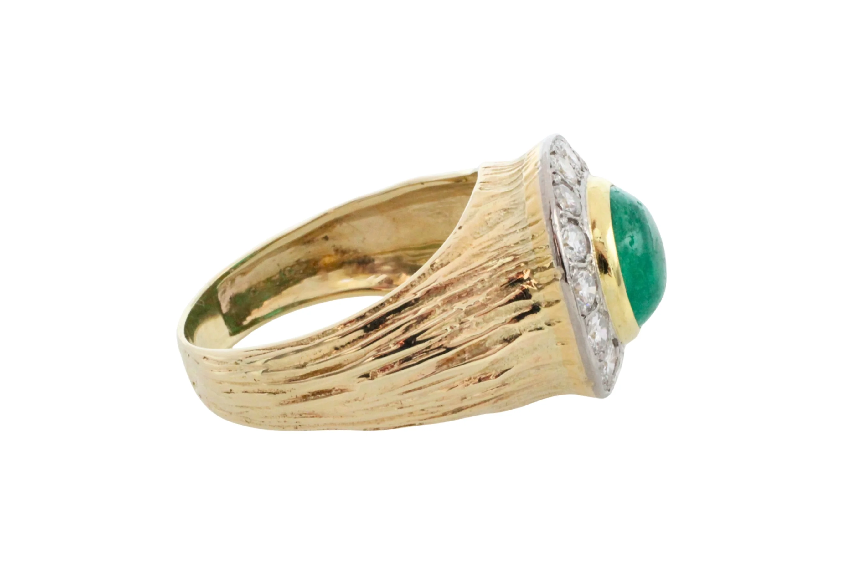 Emerald and diamond ring in 14 carat gold - Image 3