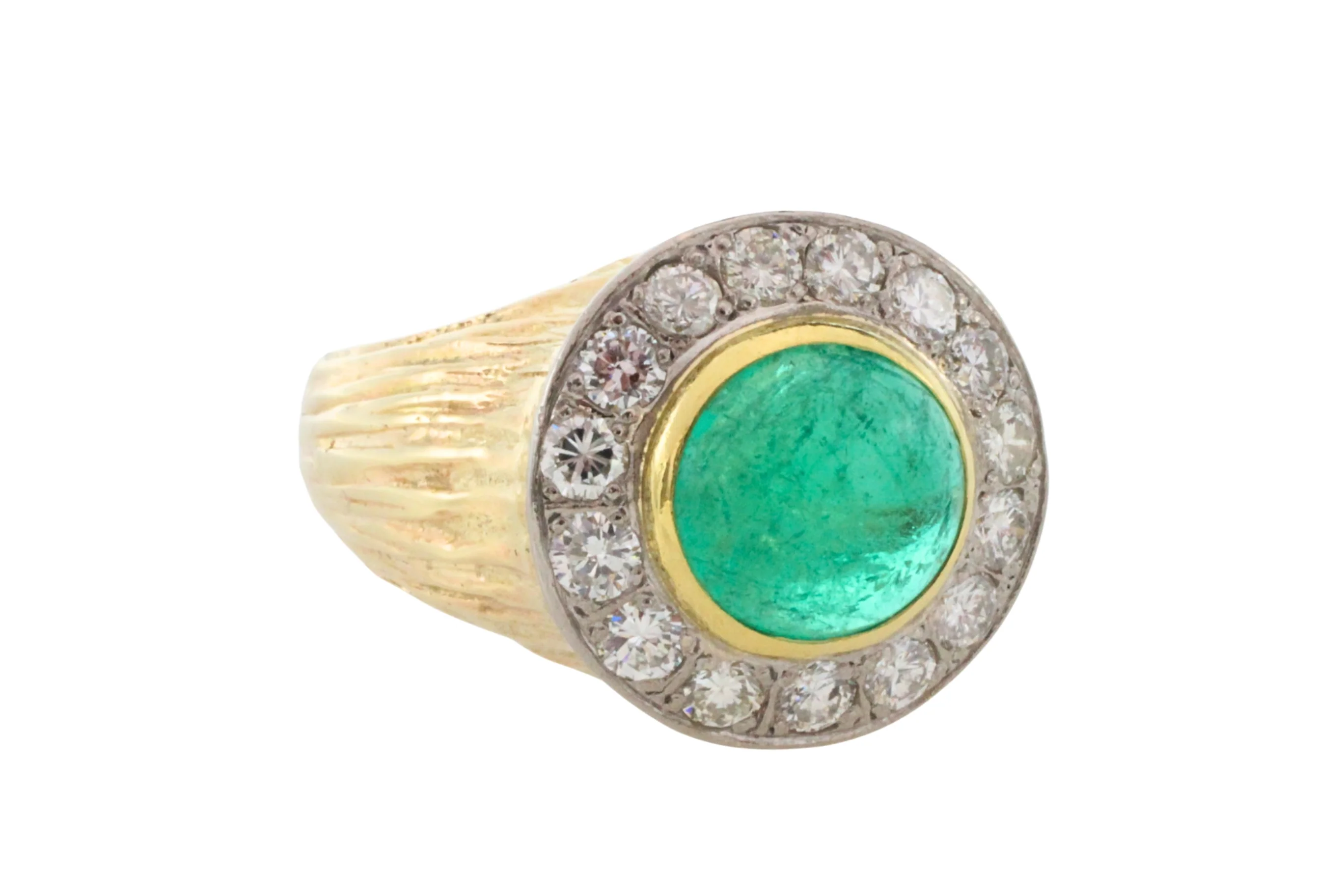 Emerald and diamond ring in 14 carat gold - Image 4