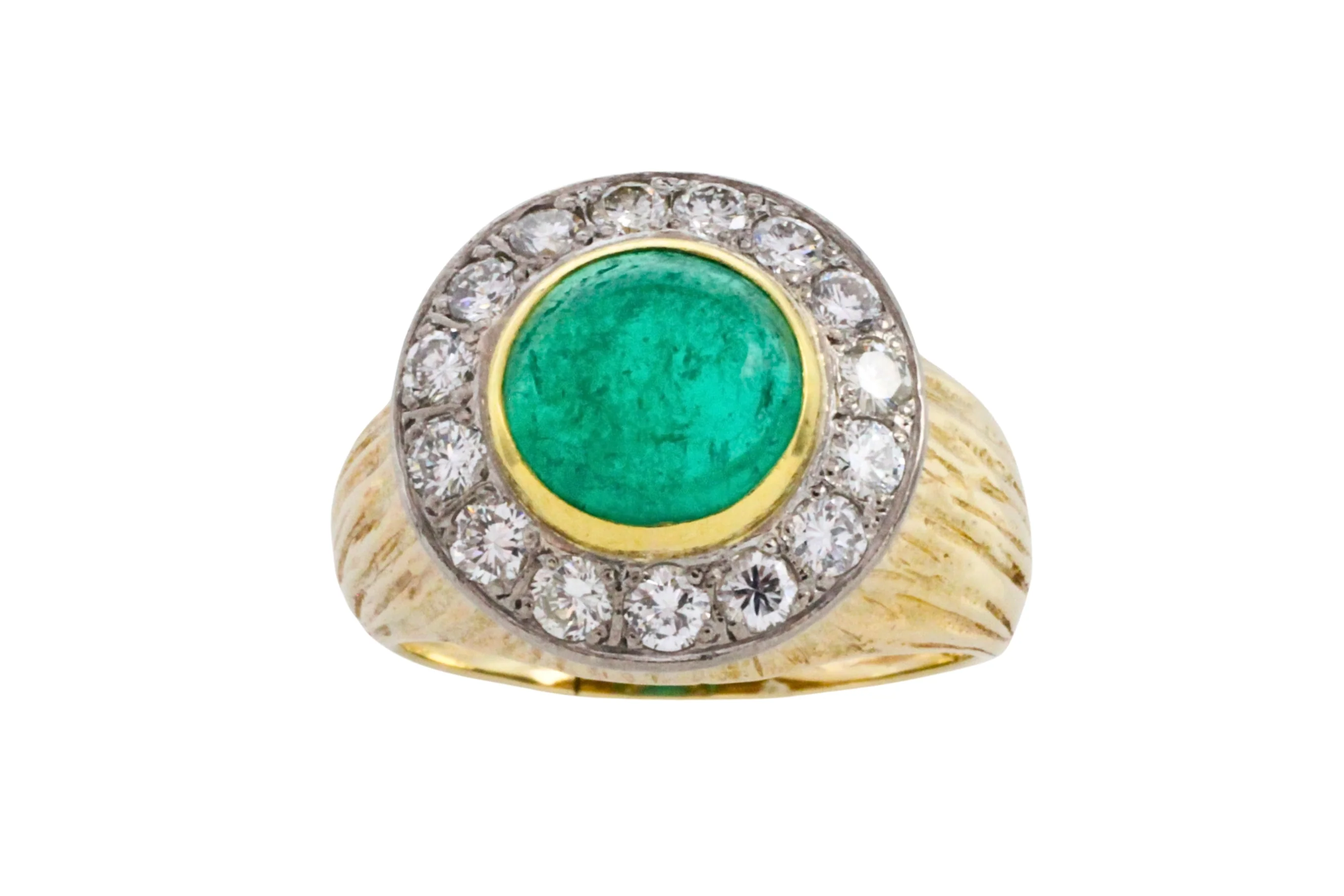 Emerald and diamond ring in 14 carat gold - Image 5