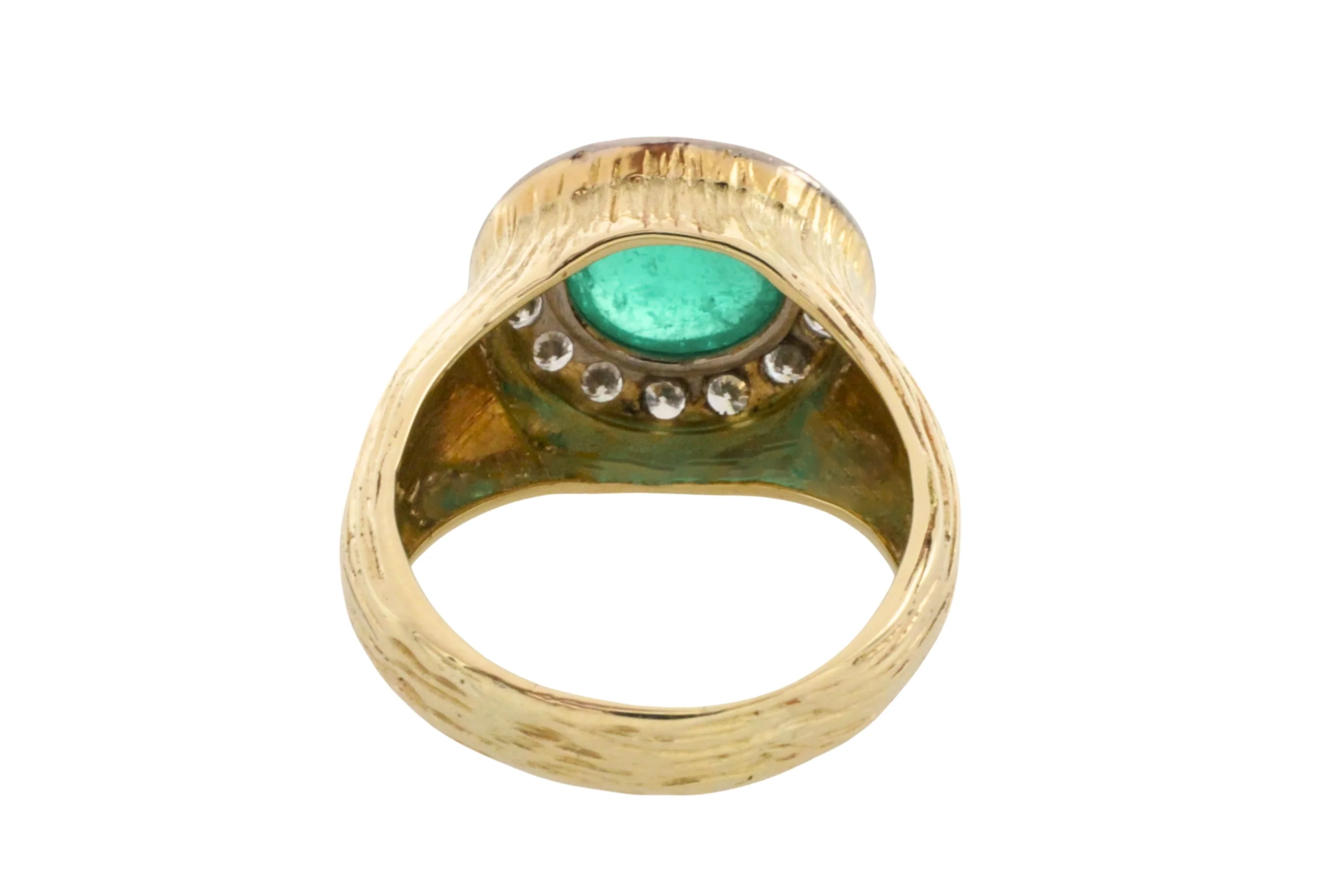 Emerald and diamond ring in 14 carat gold - Image 6
