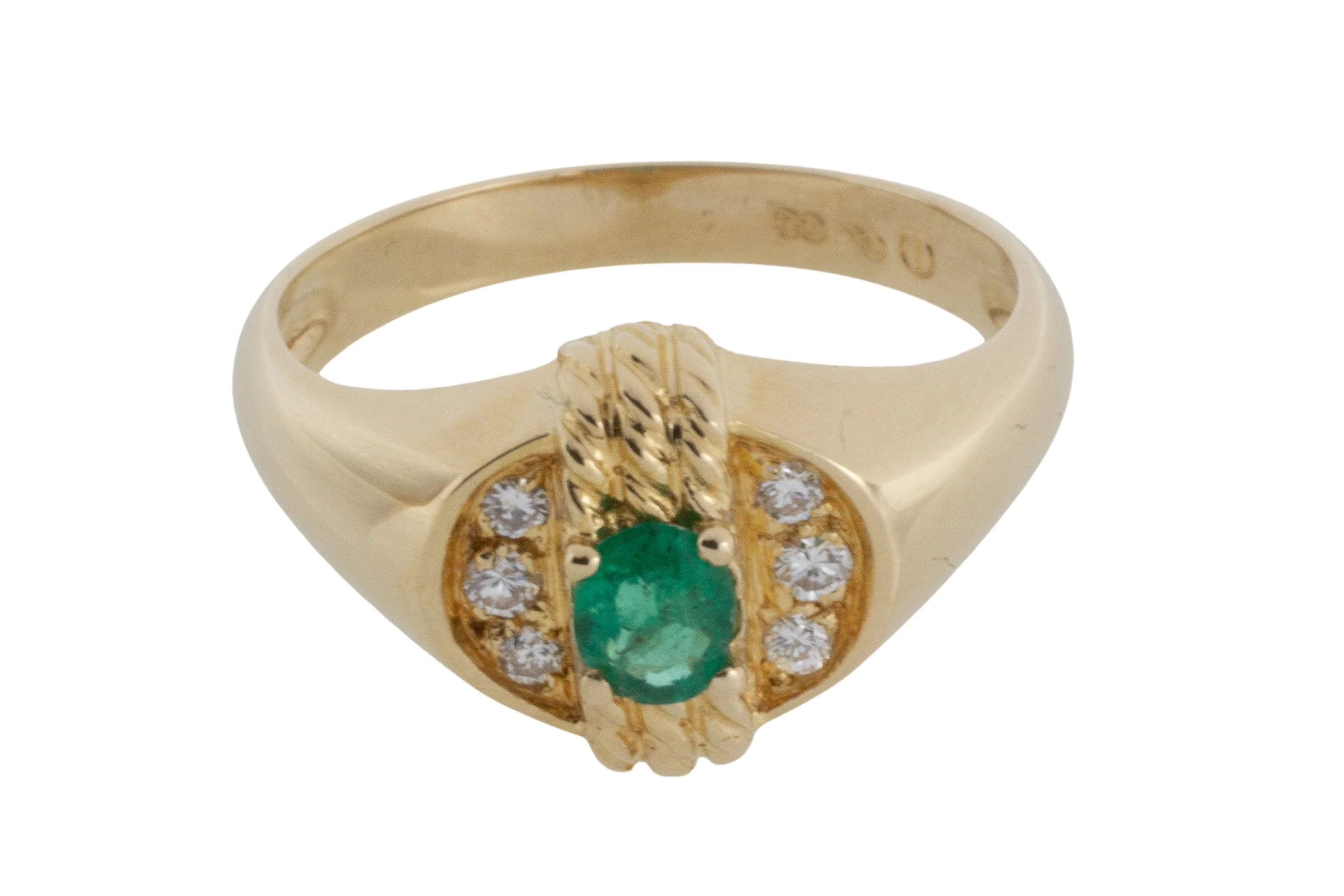 Emerald and diamond ring in 18 carat gold - Image 2