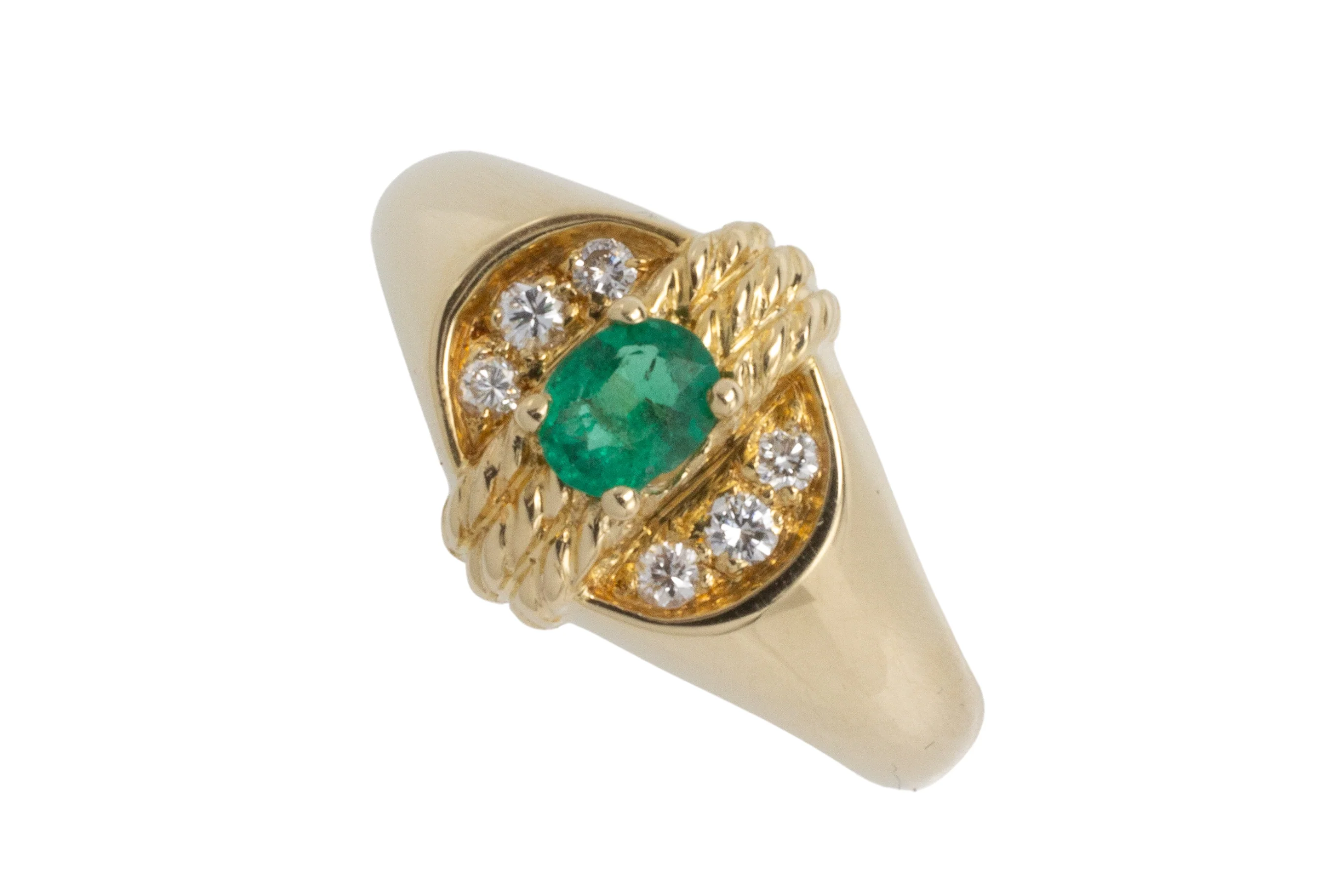 Emerald and diamond ring in 18 carat gold - Image 3