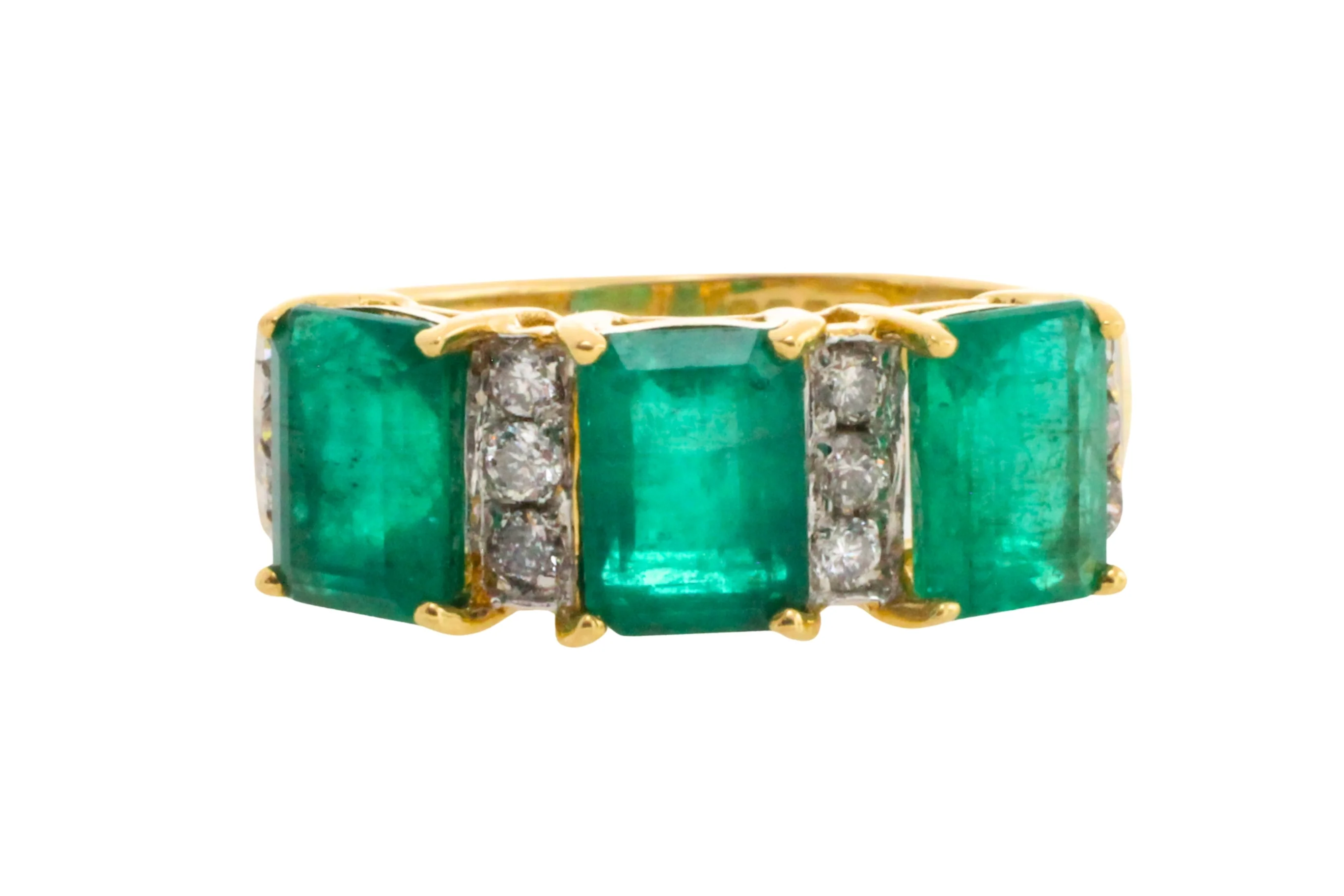 Emerald and diamond ring in 18 carat gold - Image 3