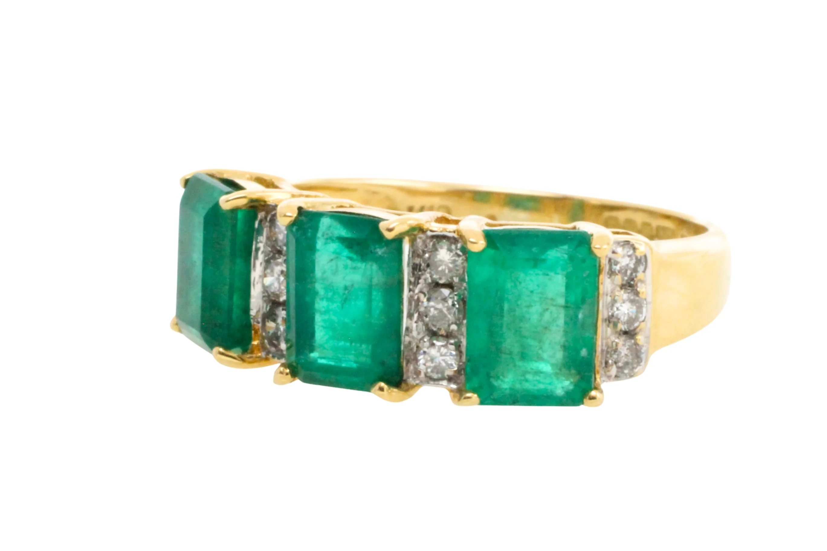 Emerald and diamond ring in 18 carat gold - Image 5