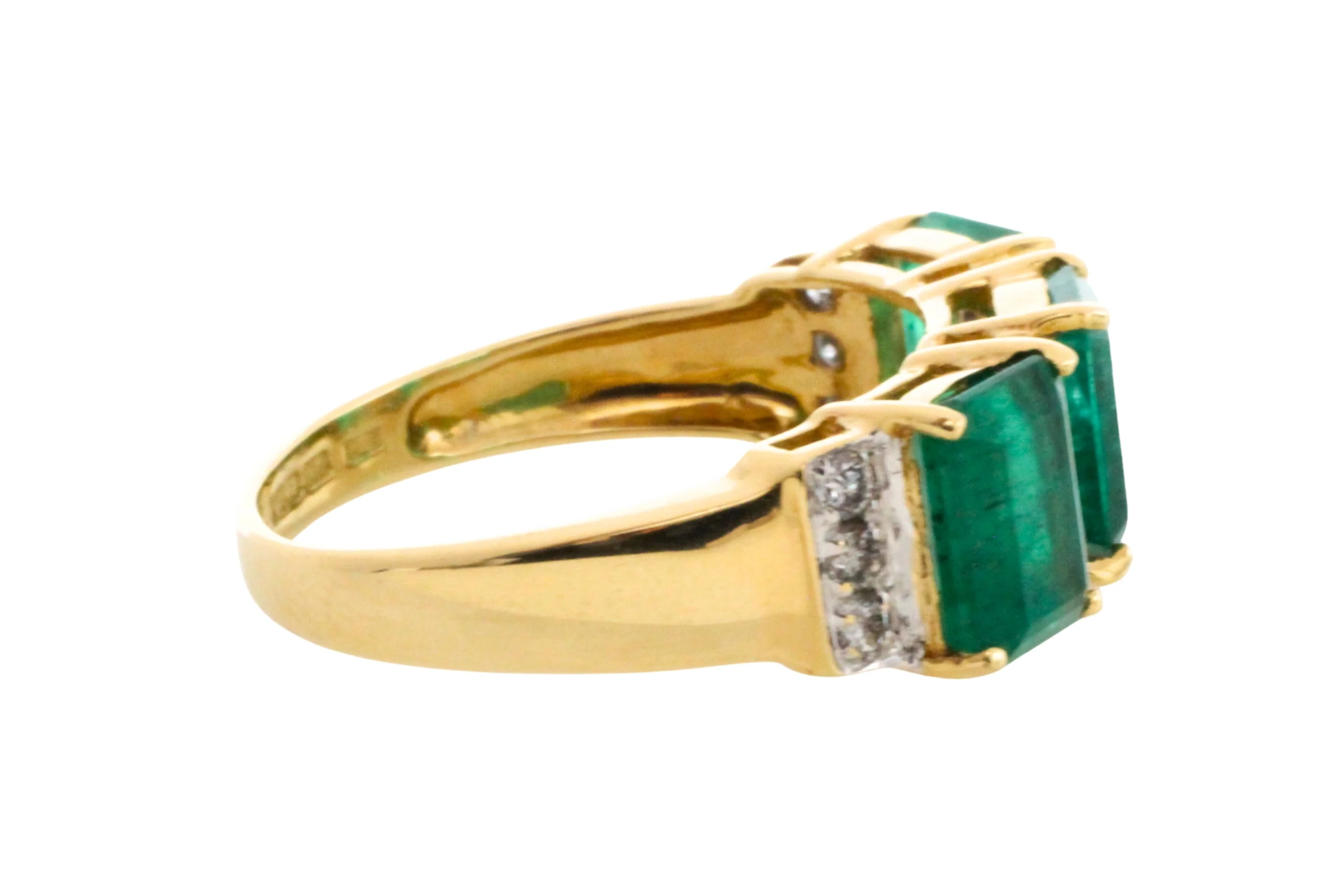 Emerald and diamond ring in 18 carat gold - Image 6