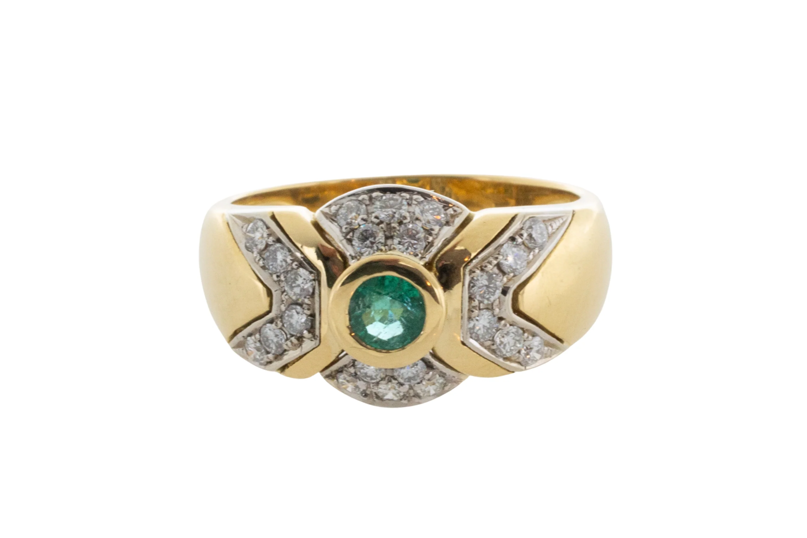 Emerald and diamond ring in 18 carat gold - Image 2