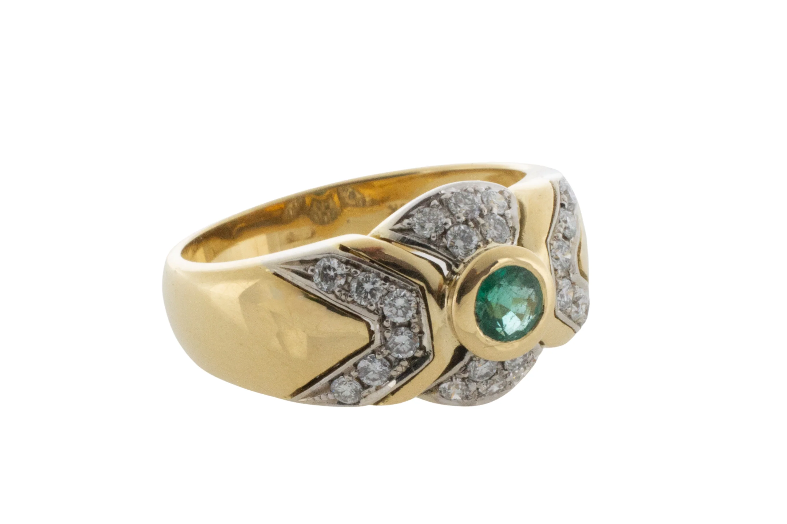 Emerald and diamond ring in 18 carat gold - Image 3