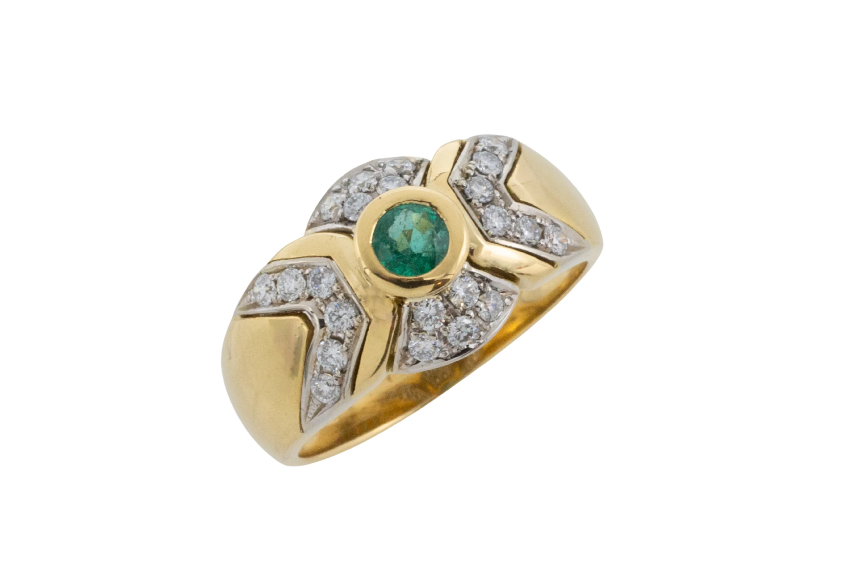 Emerald and diamond ring in 18 carat gold - Image 4