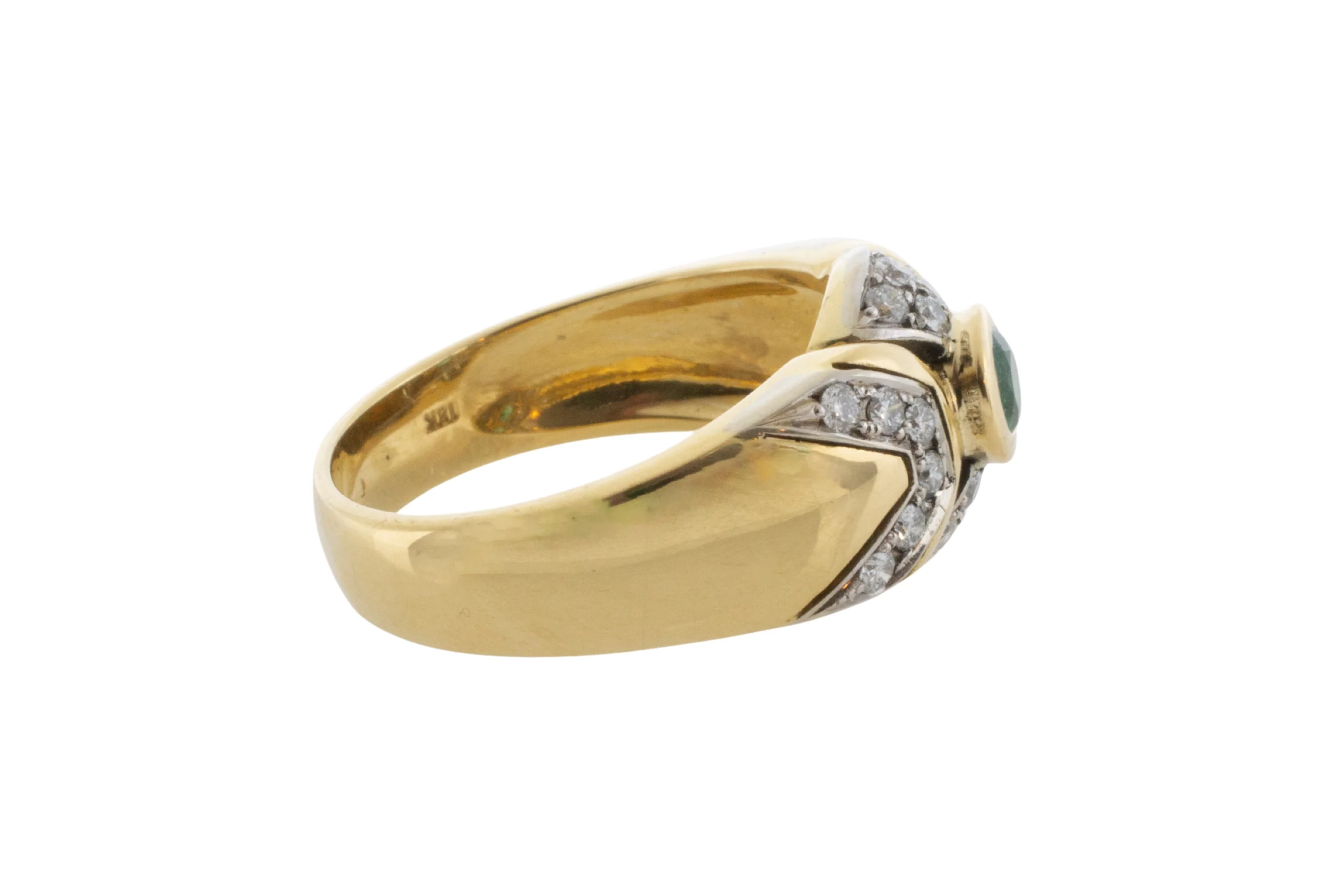 Emerald and diamond ring in 18 carat gold - Image 5