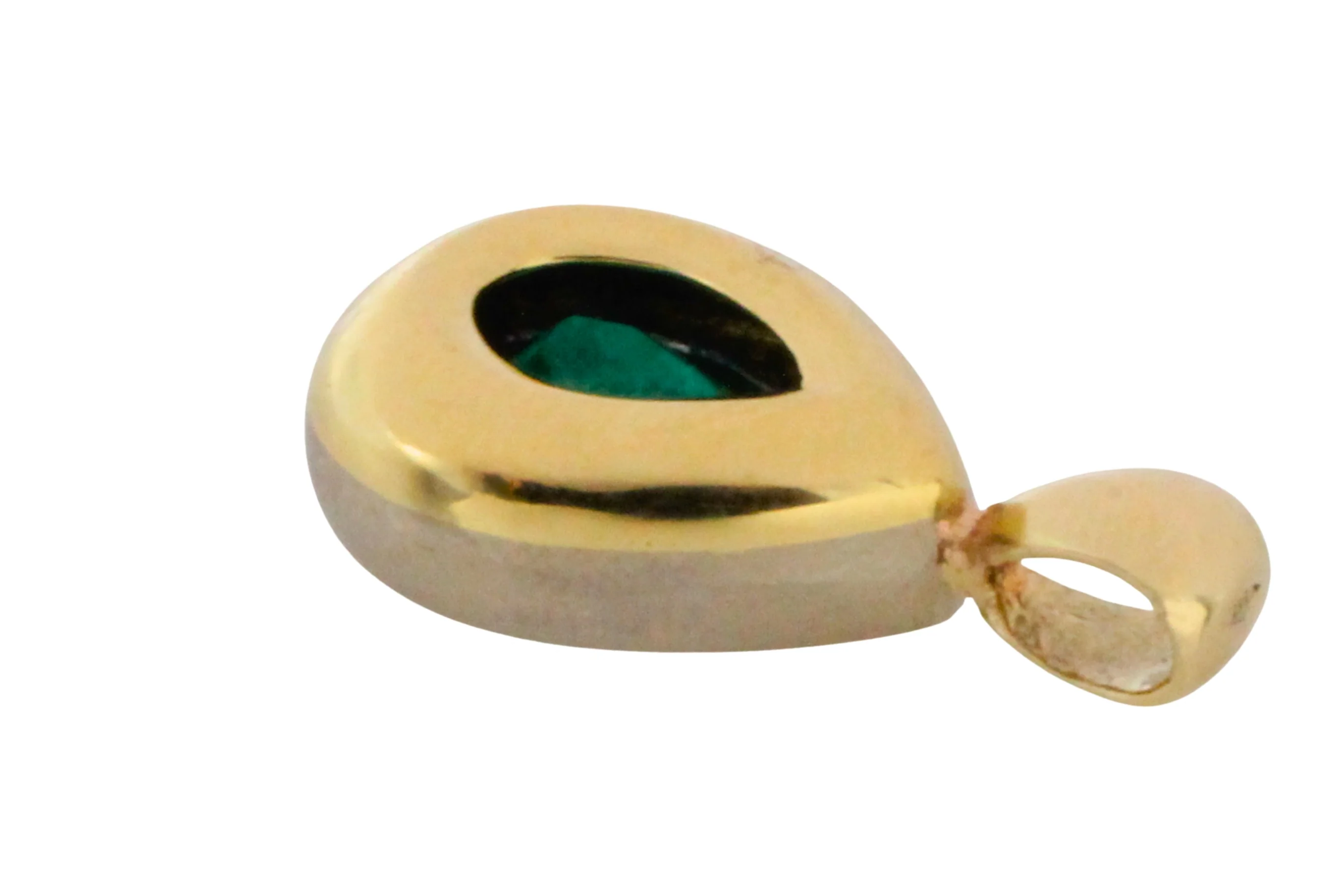 Emerald pendant in yellow and white gold - Image 7