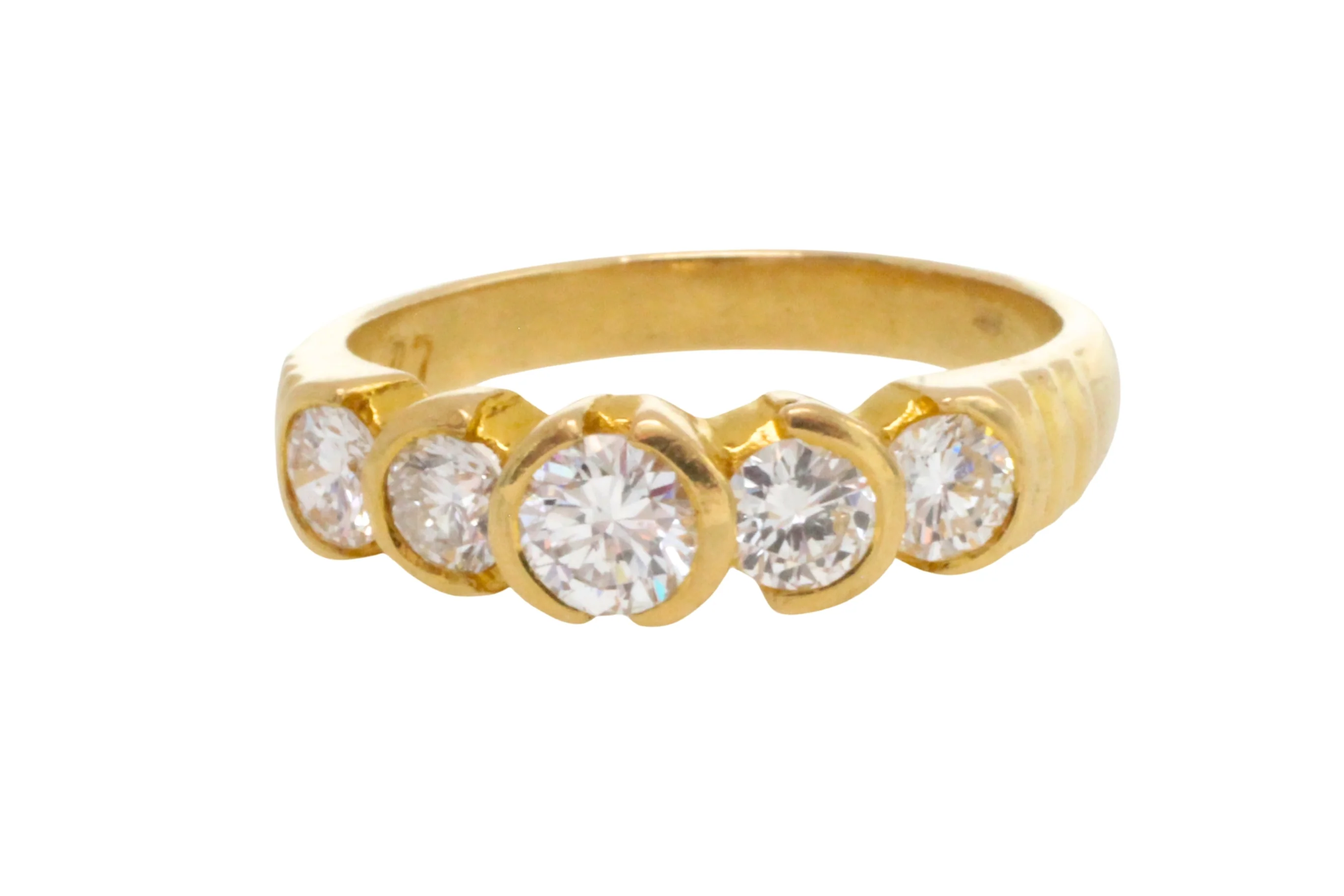 Five stone diamond ring in 18 carat gold - Image 4