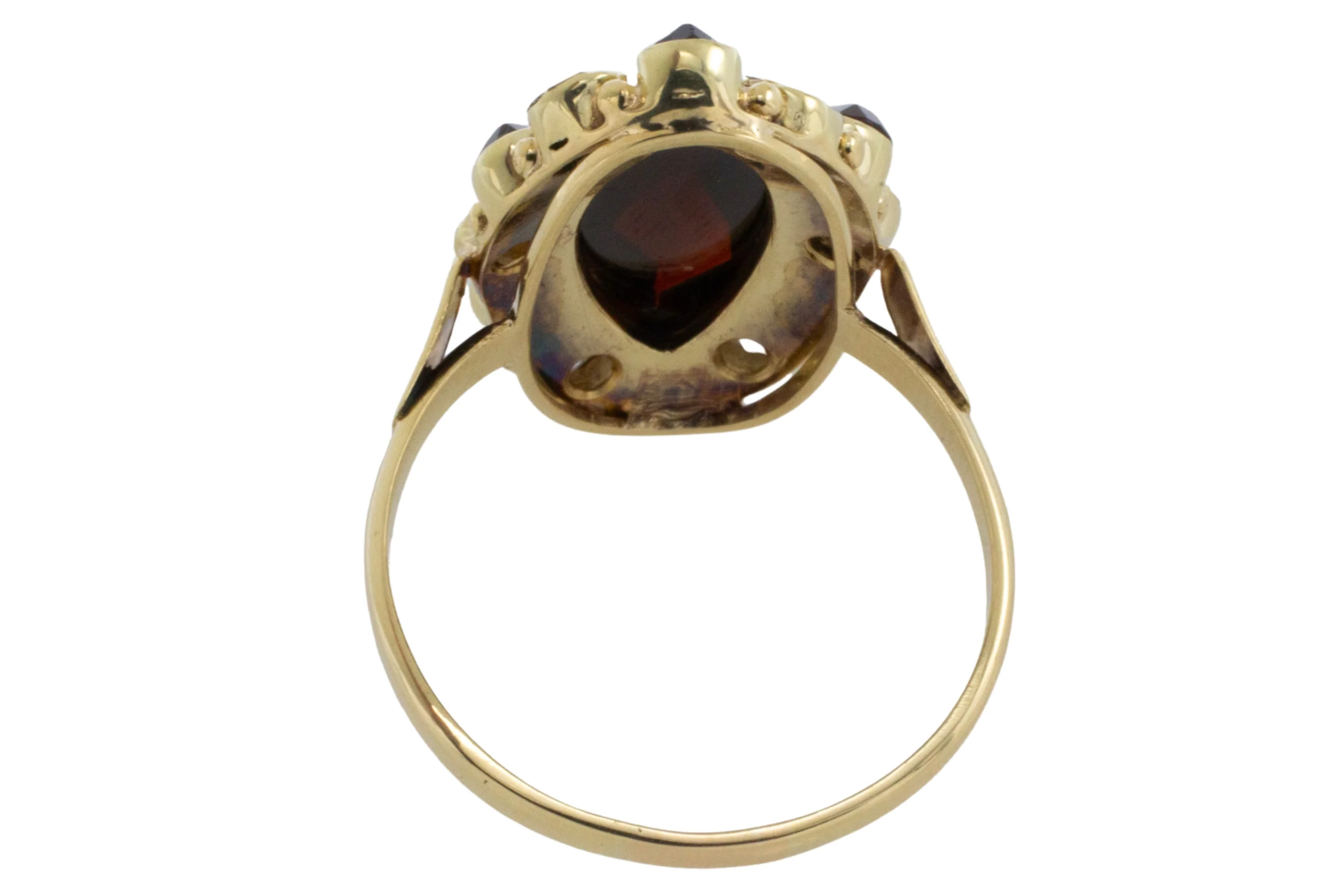 Garnet and rose diamond 14 carat gold ring - Image 6