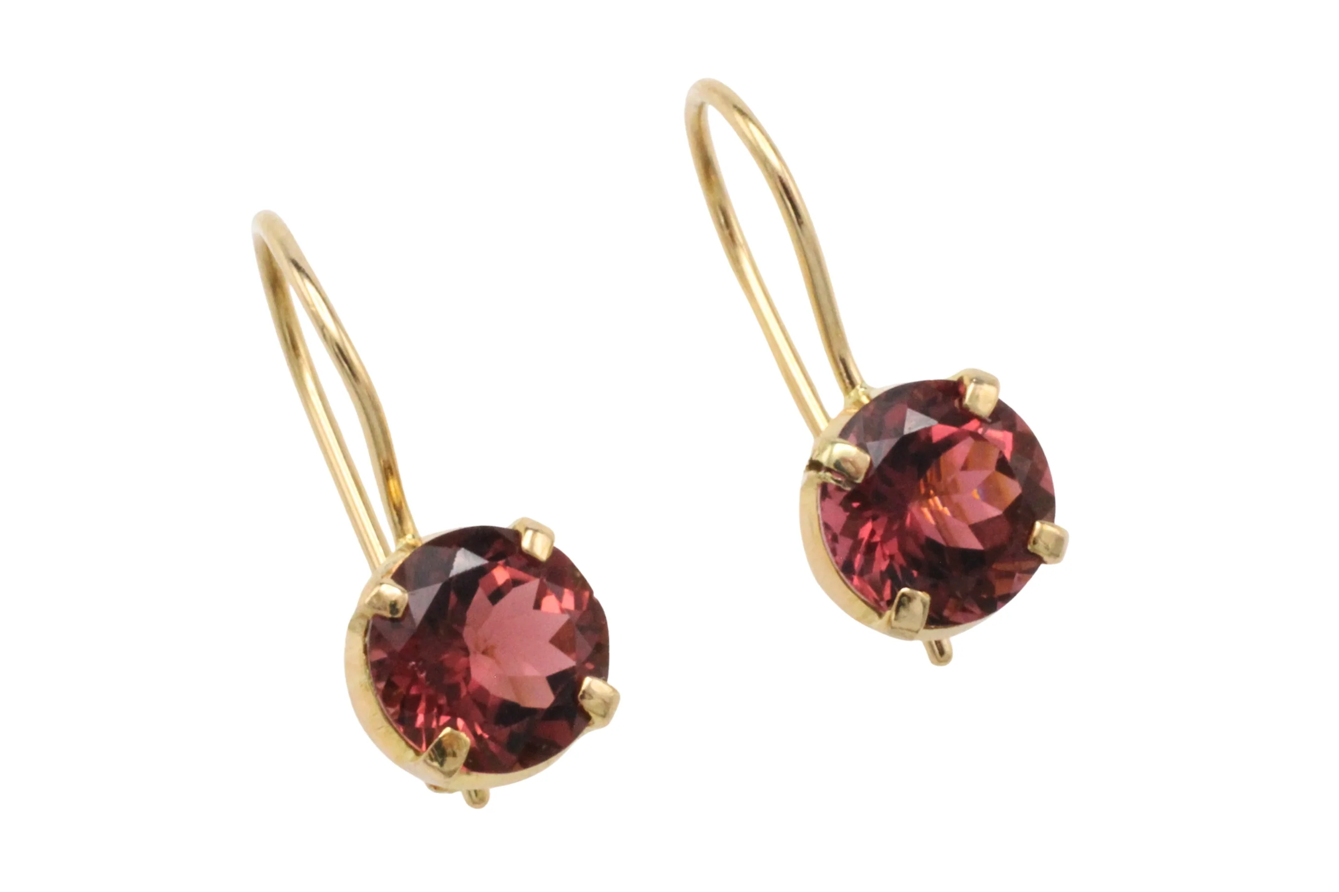 Garnet earrings in 14 carat gold - Image 2