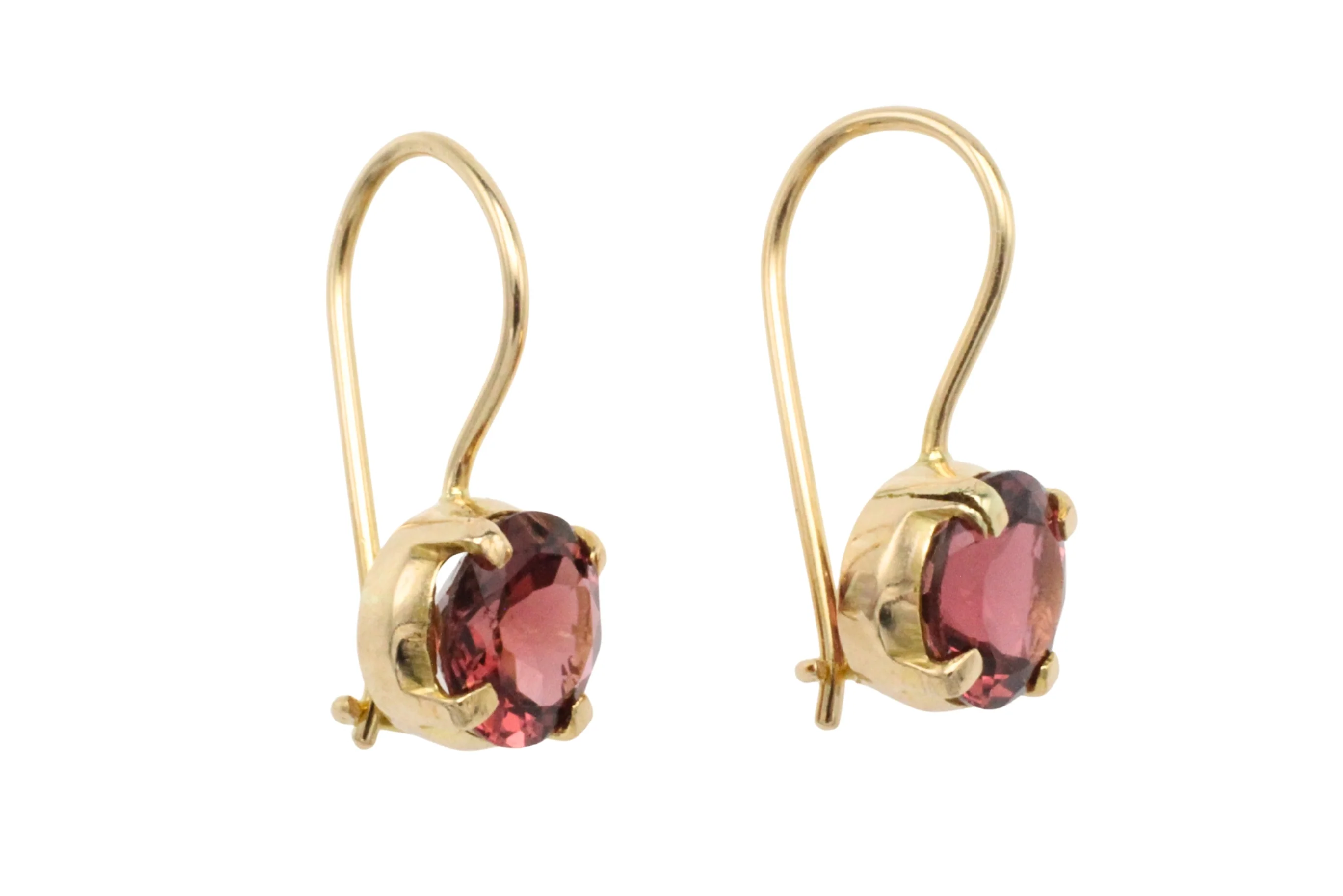 Garnet earrings in 14 carat gold - Image 3