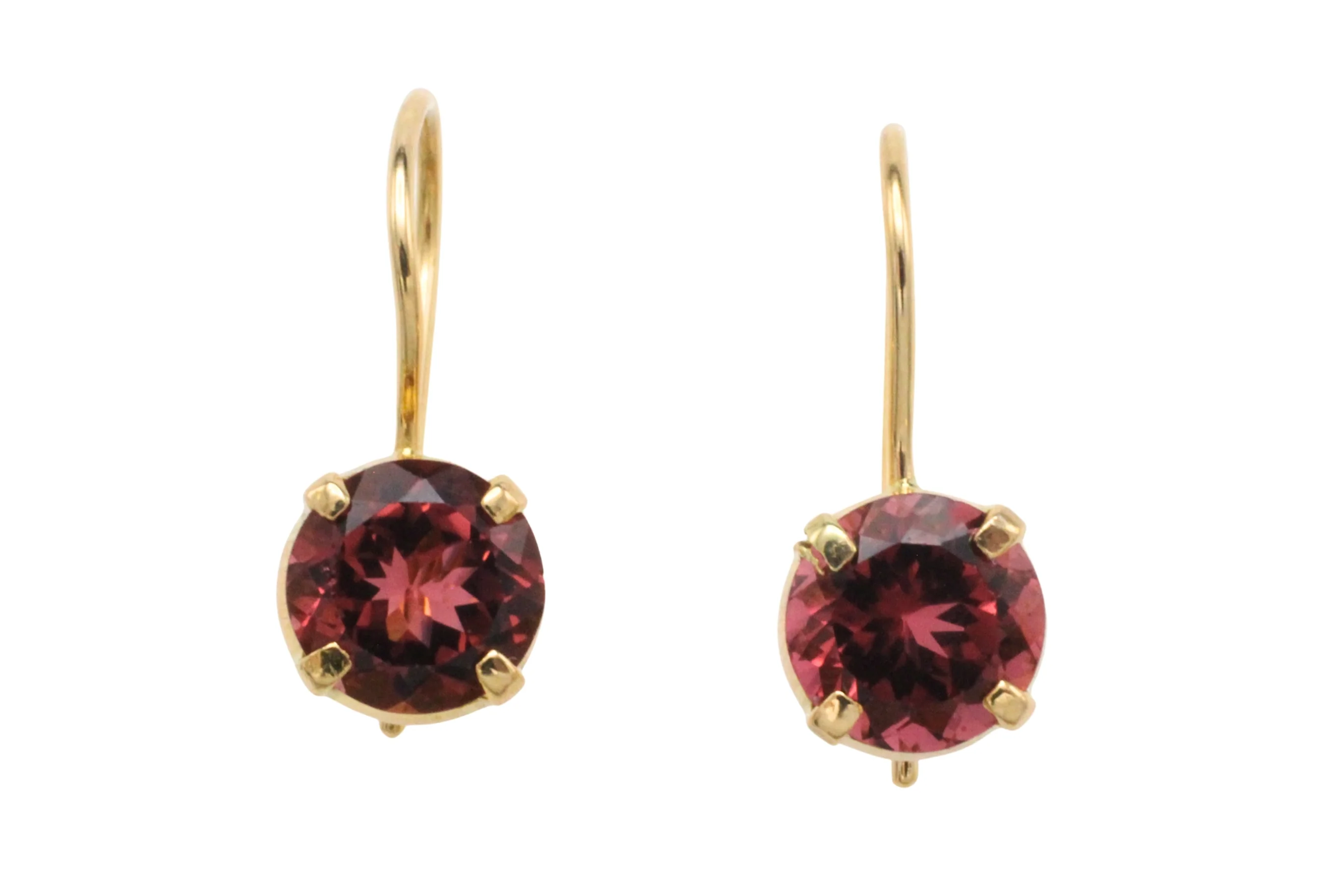 Garnet earrings in 14 carat gold - Image 4