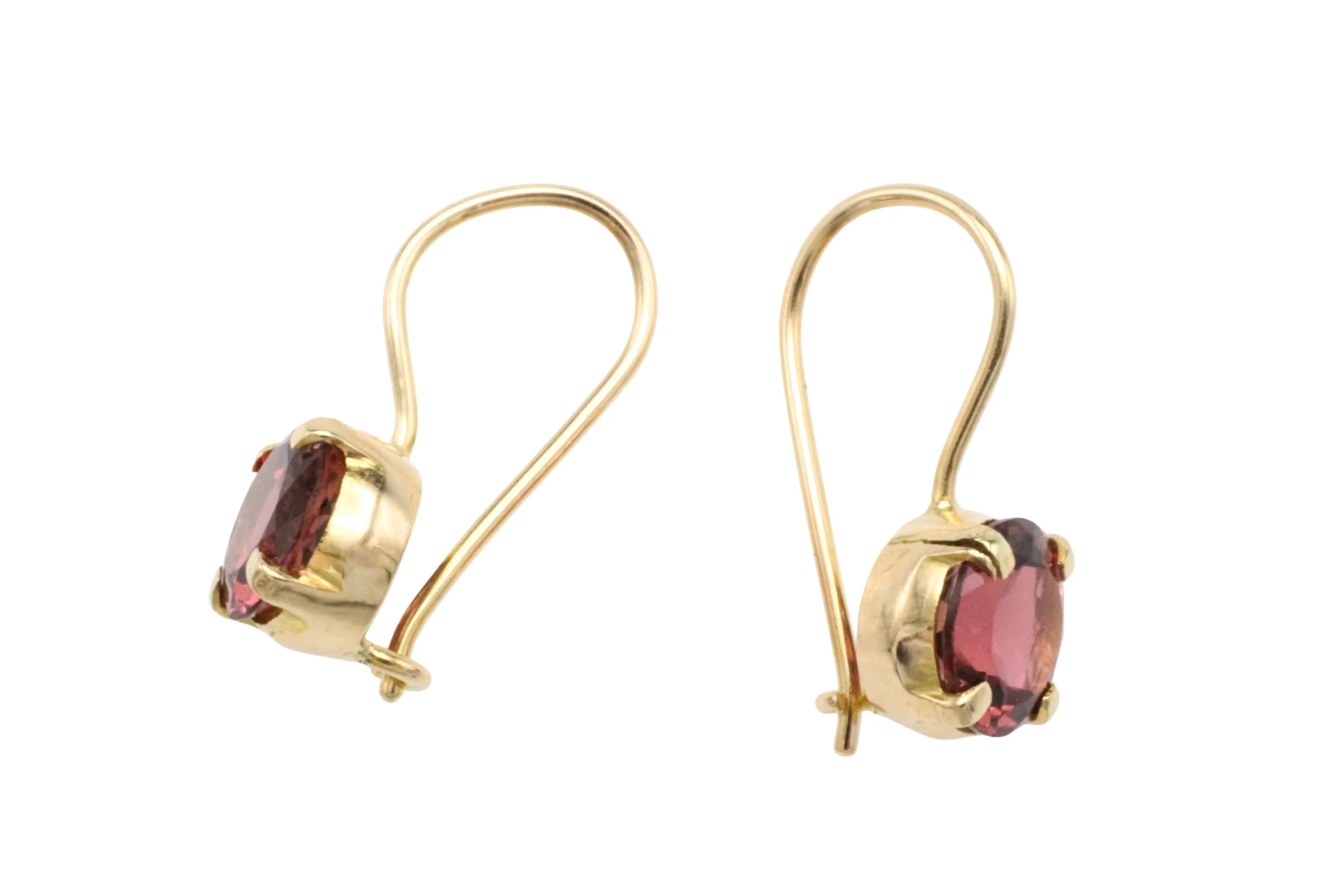 Garnet earrings in 14 carat gold - Image 5