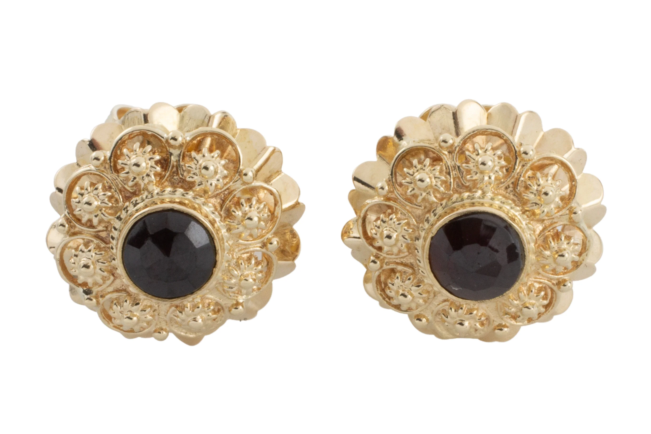 Garnet earrings in 14 carat gold - Image 2