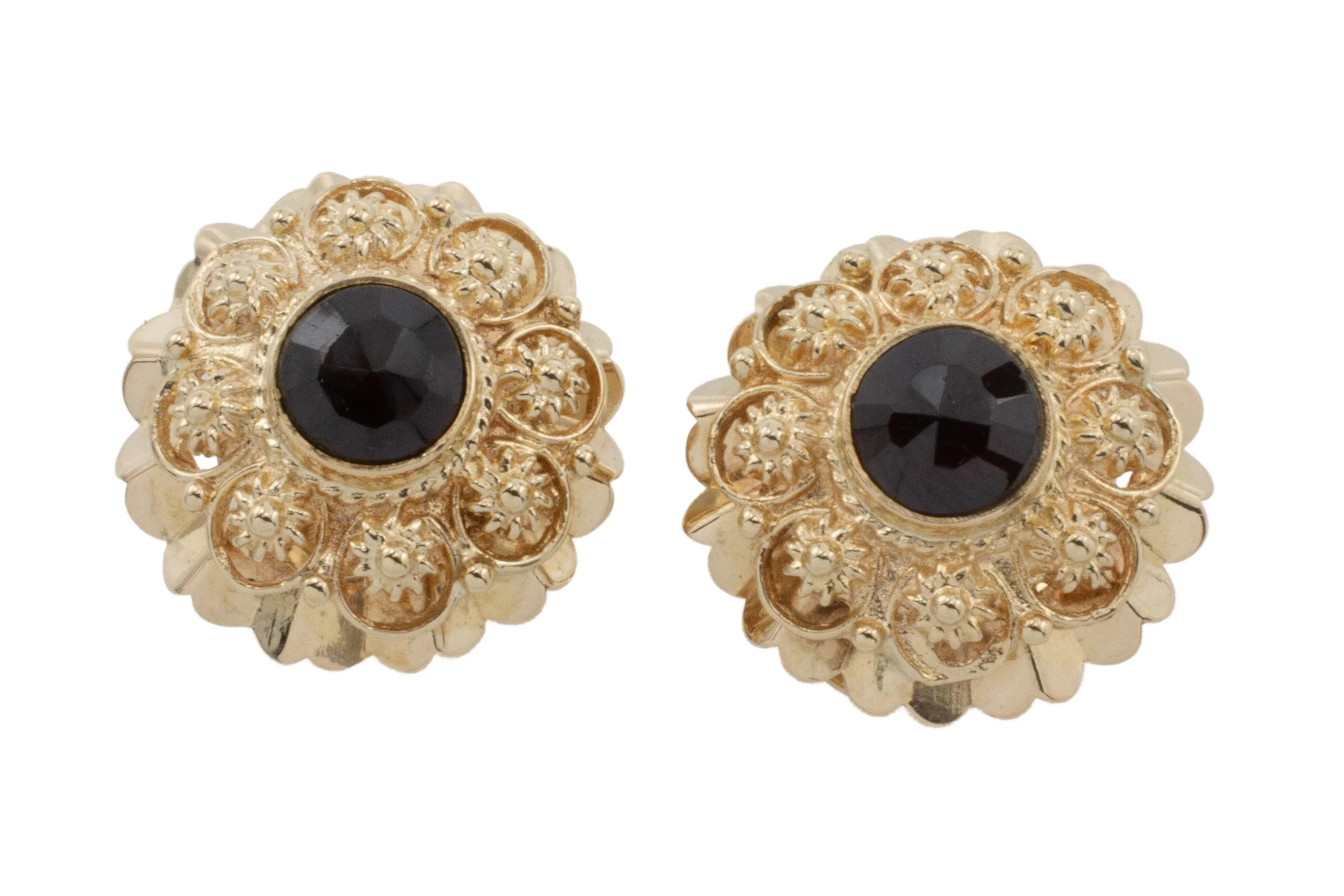 Garnet earrings in 14 carat gold - Image 3