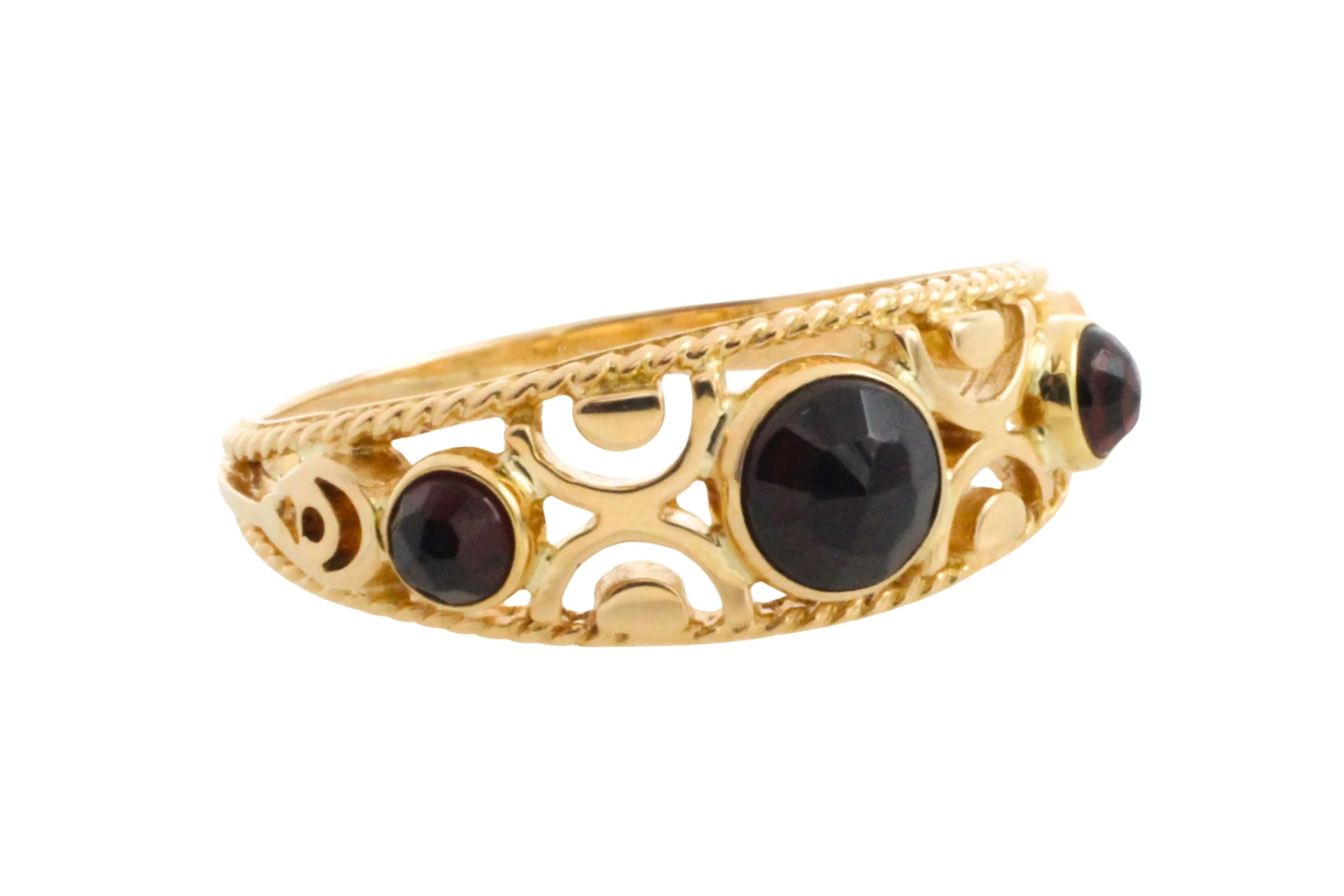 Garnet filigree ring in 14 carat gold - Image 4