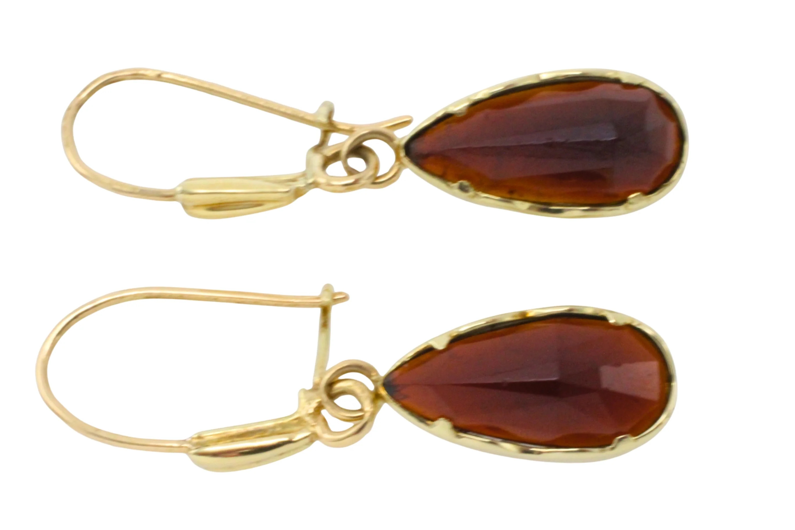 Garnet pendant earrings in 14 carat gold - Image 4