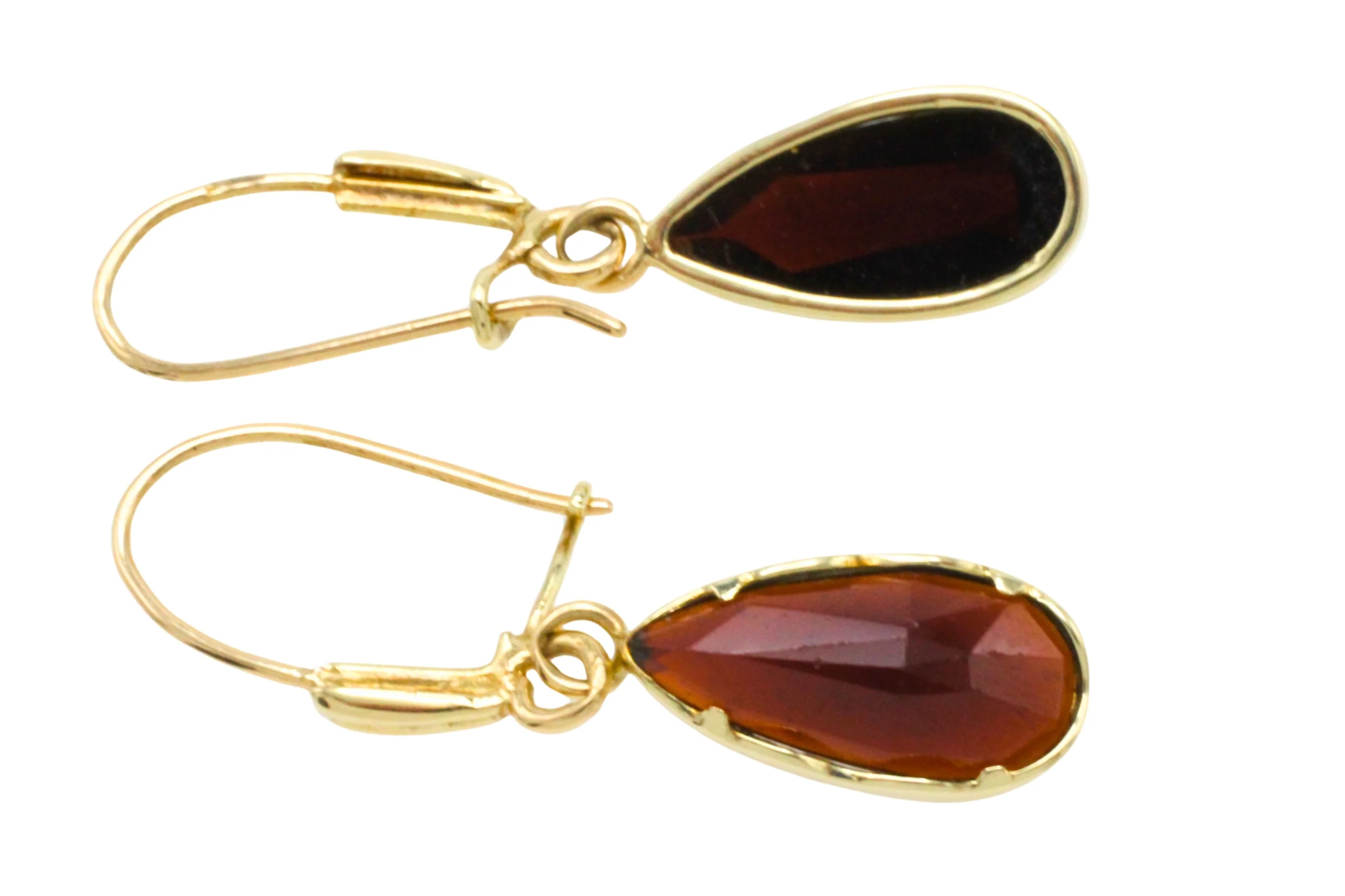 Garnet pendant earrings in 14 carat gold - Image 5