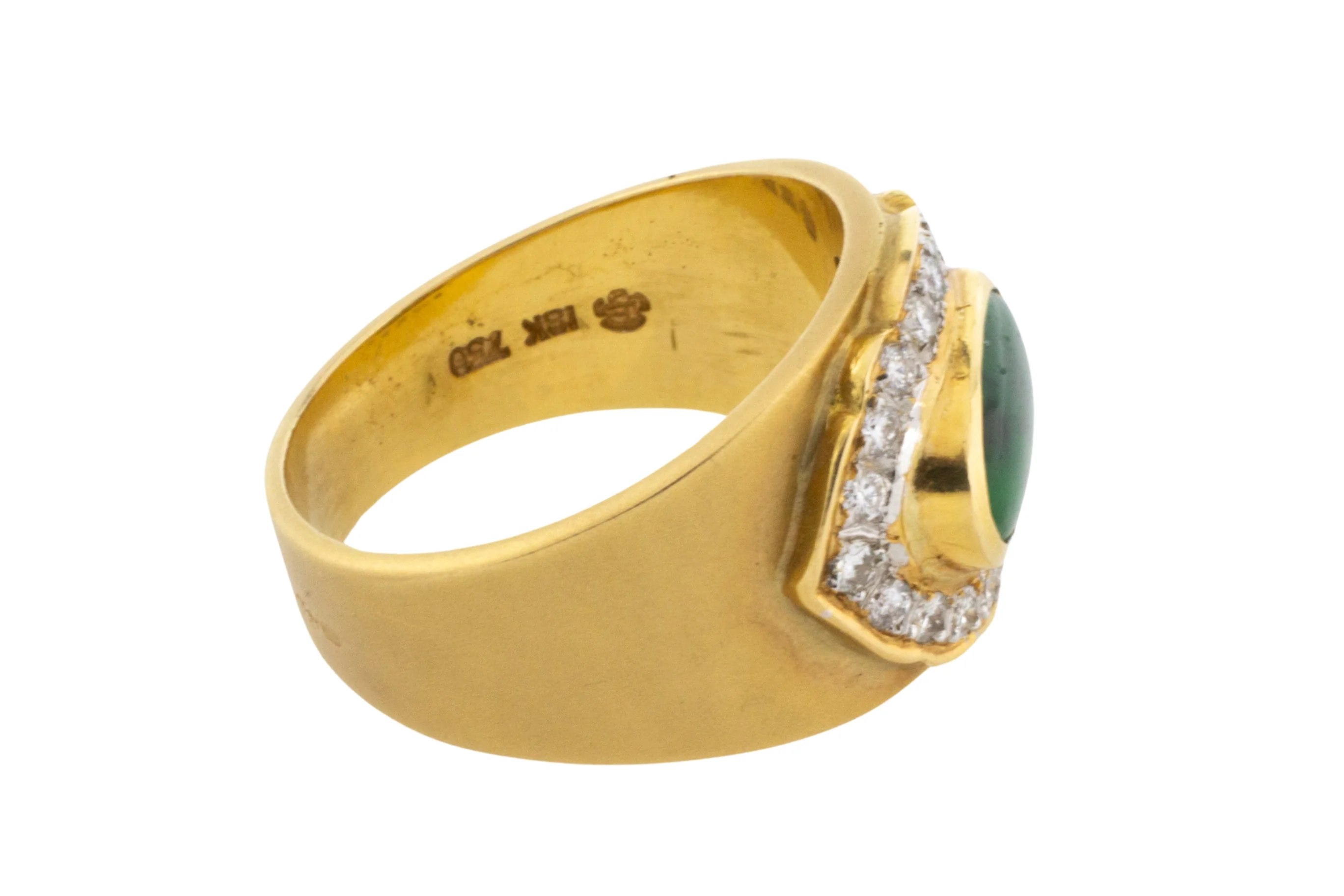 Jade and diamond ring in 18 carat gold - Image 4
