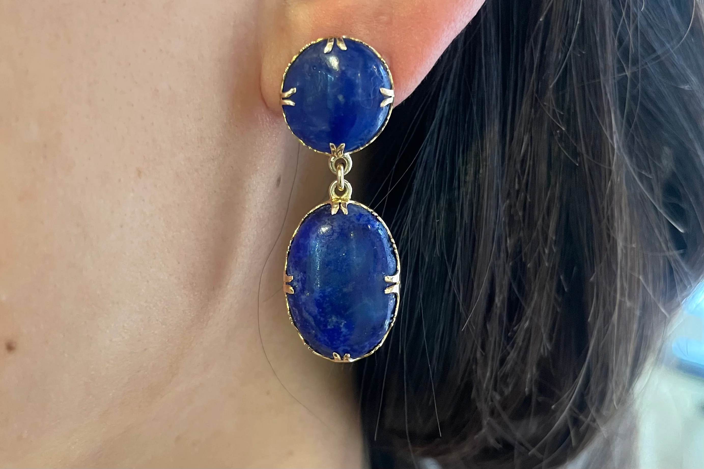 Lapiz pendant earring in 14 carat gold - Image 6
