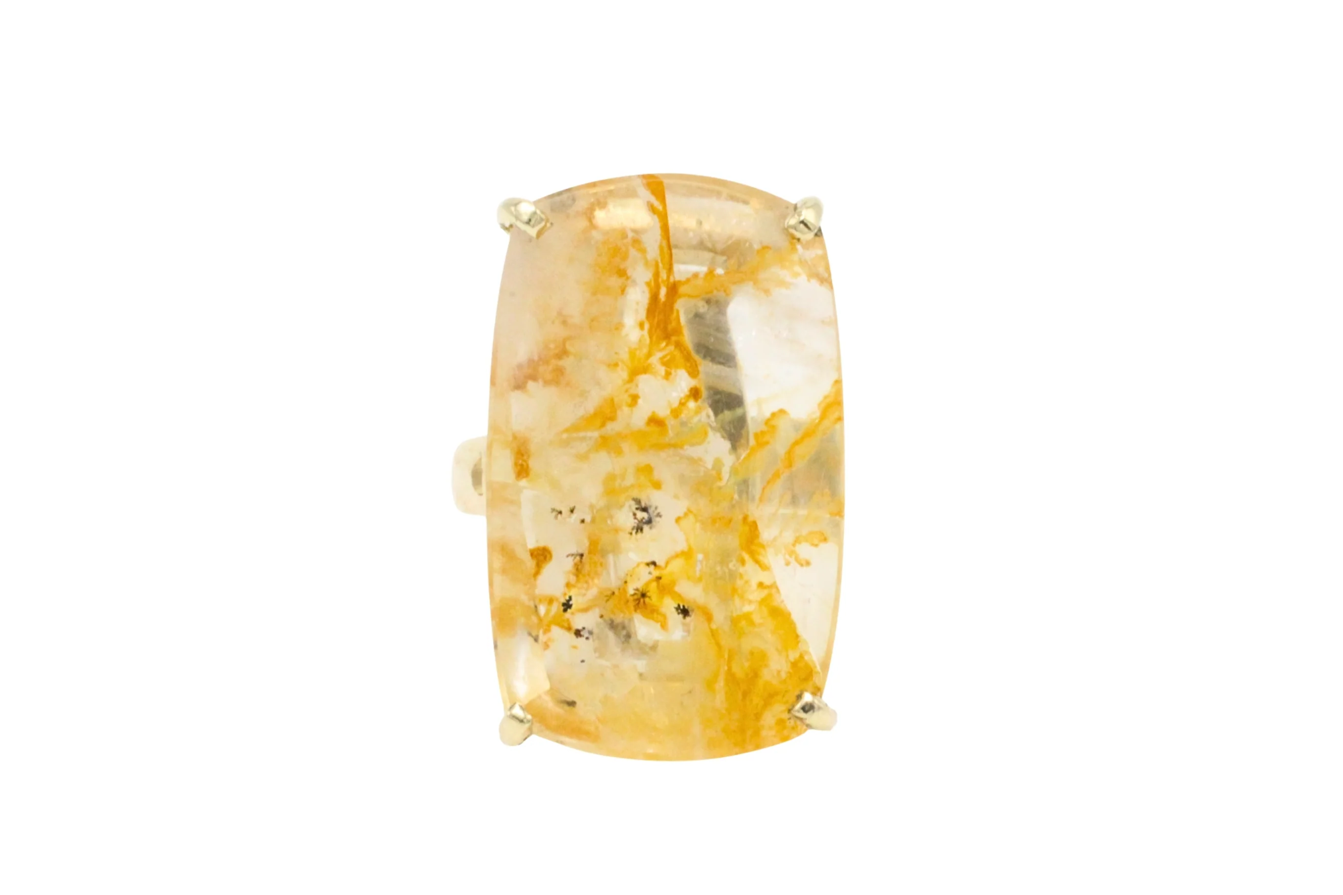 Large rock crystal ring in 14 carat gold - Image 2