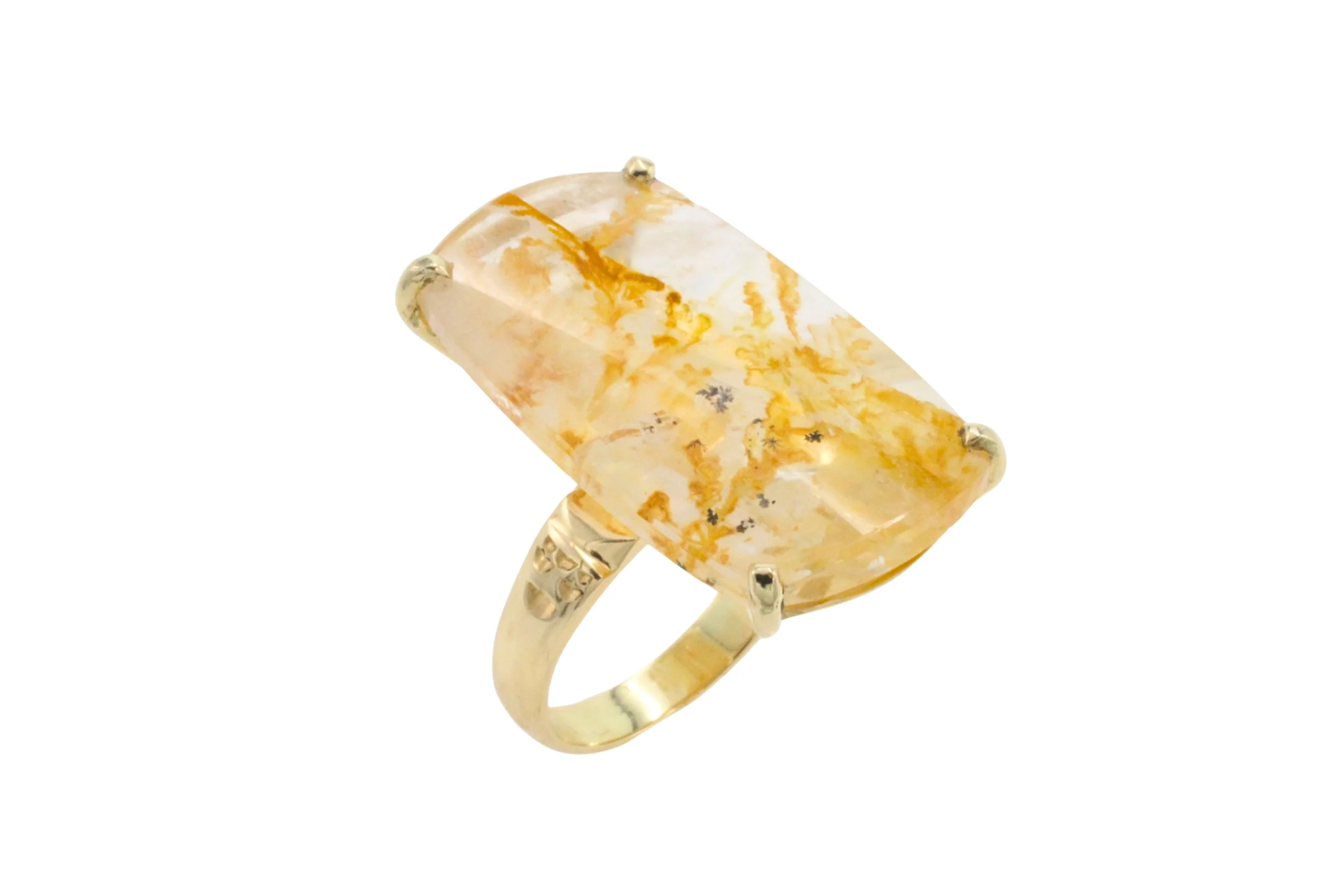 Large rock crystal ring in 14 carat gold - Image 4