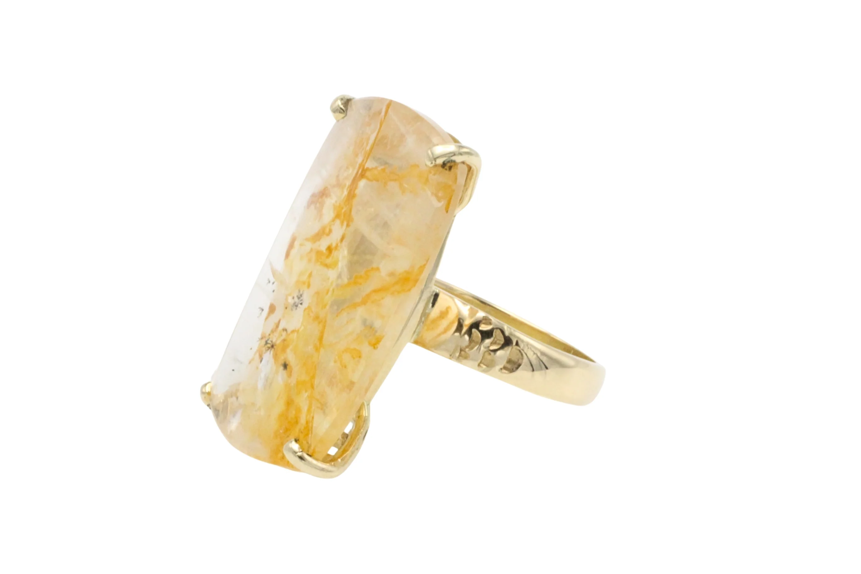 Large rock crystal ring in 14 carat gold - Image 5