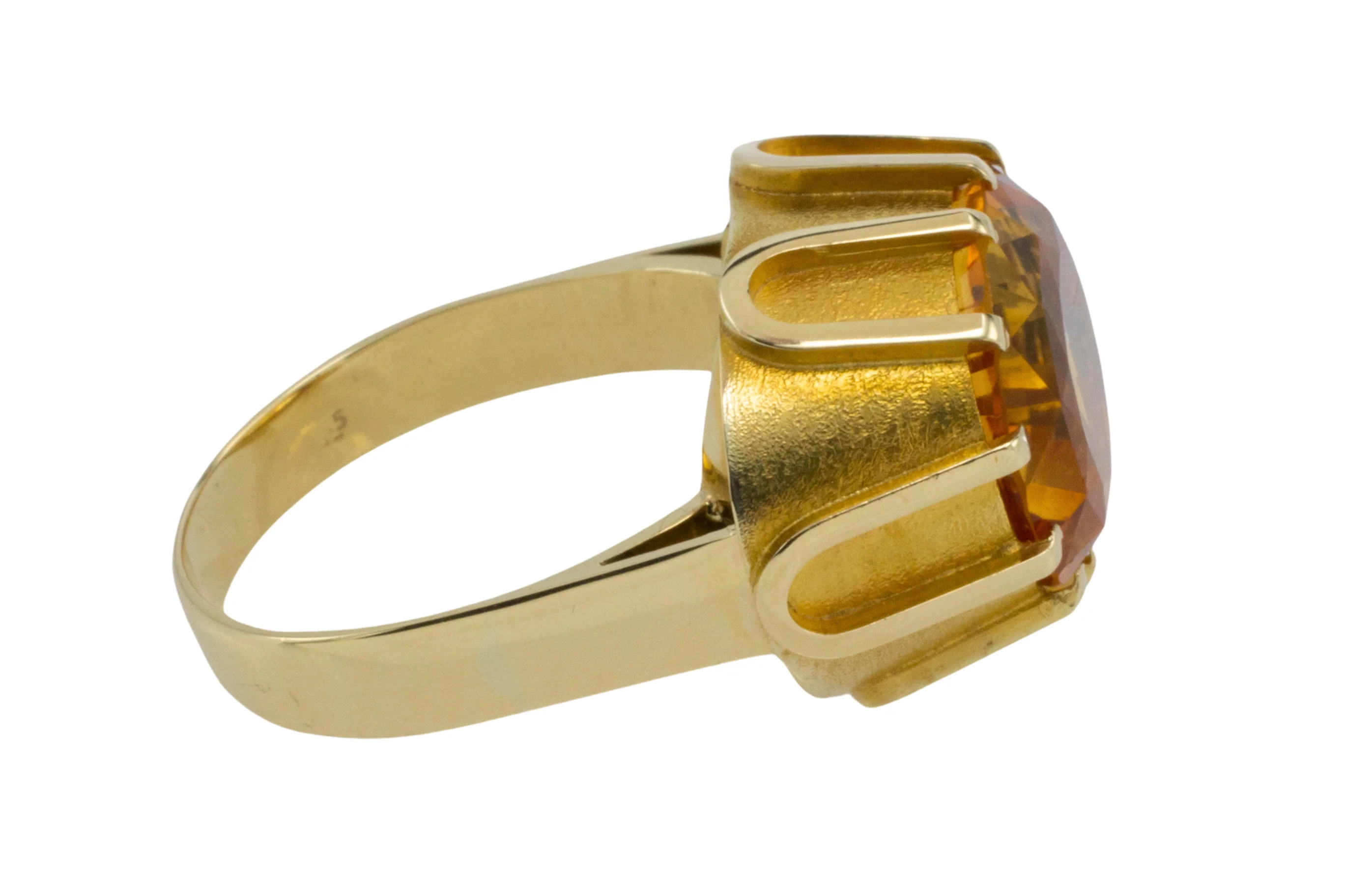 Large vintage citrine ring in 14 carat gold - Image 5