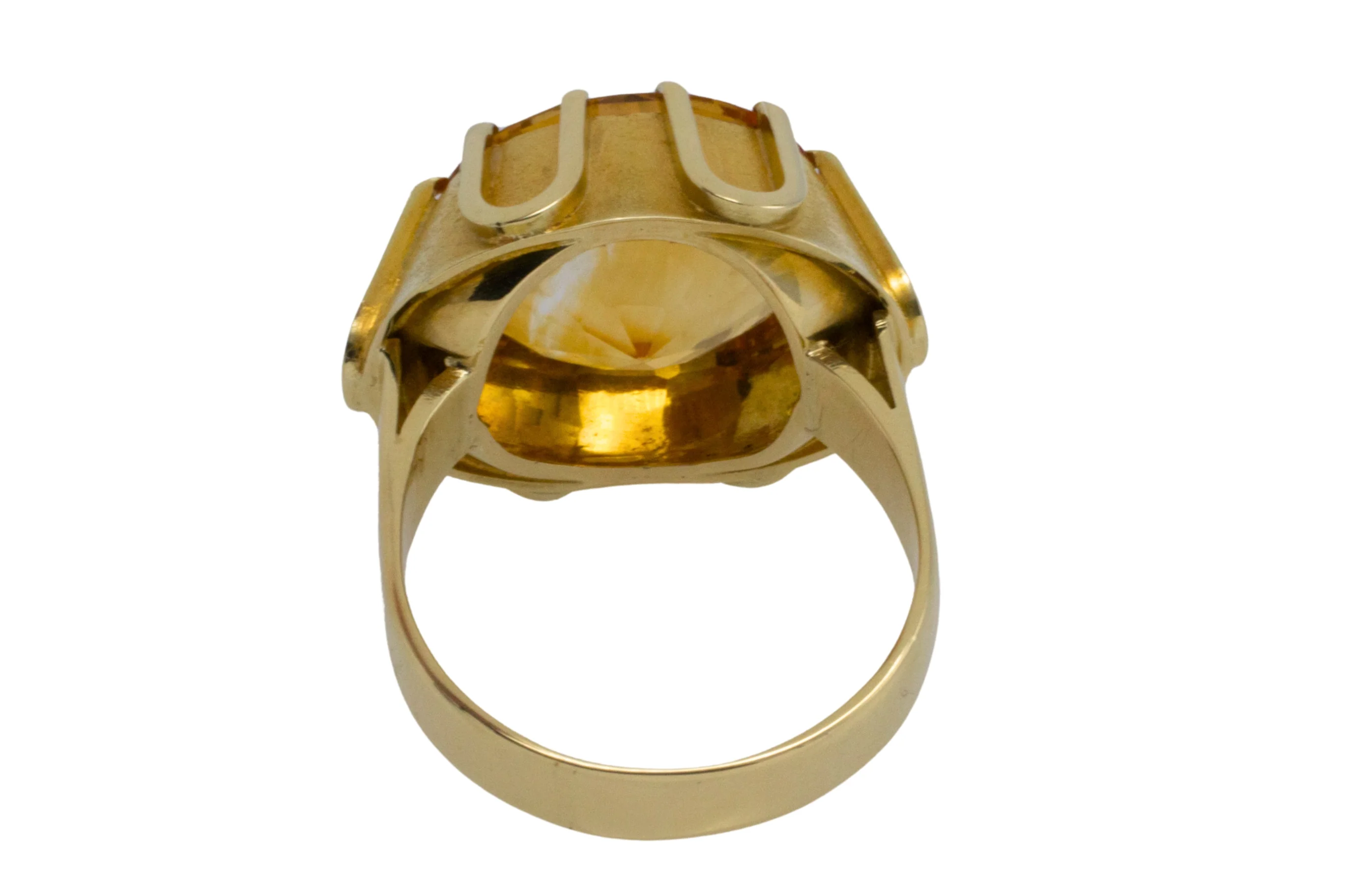 Large vintage citrine ring in 14 carat gold - Image 6