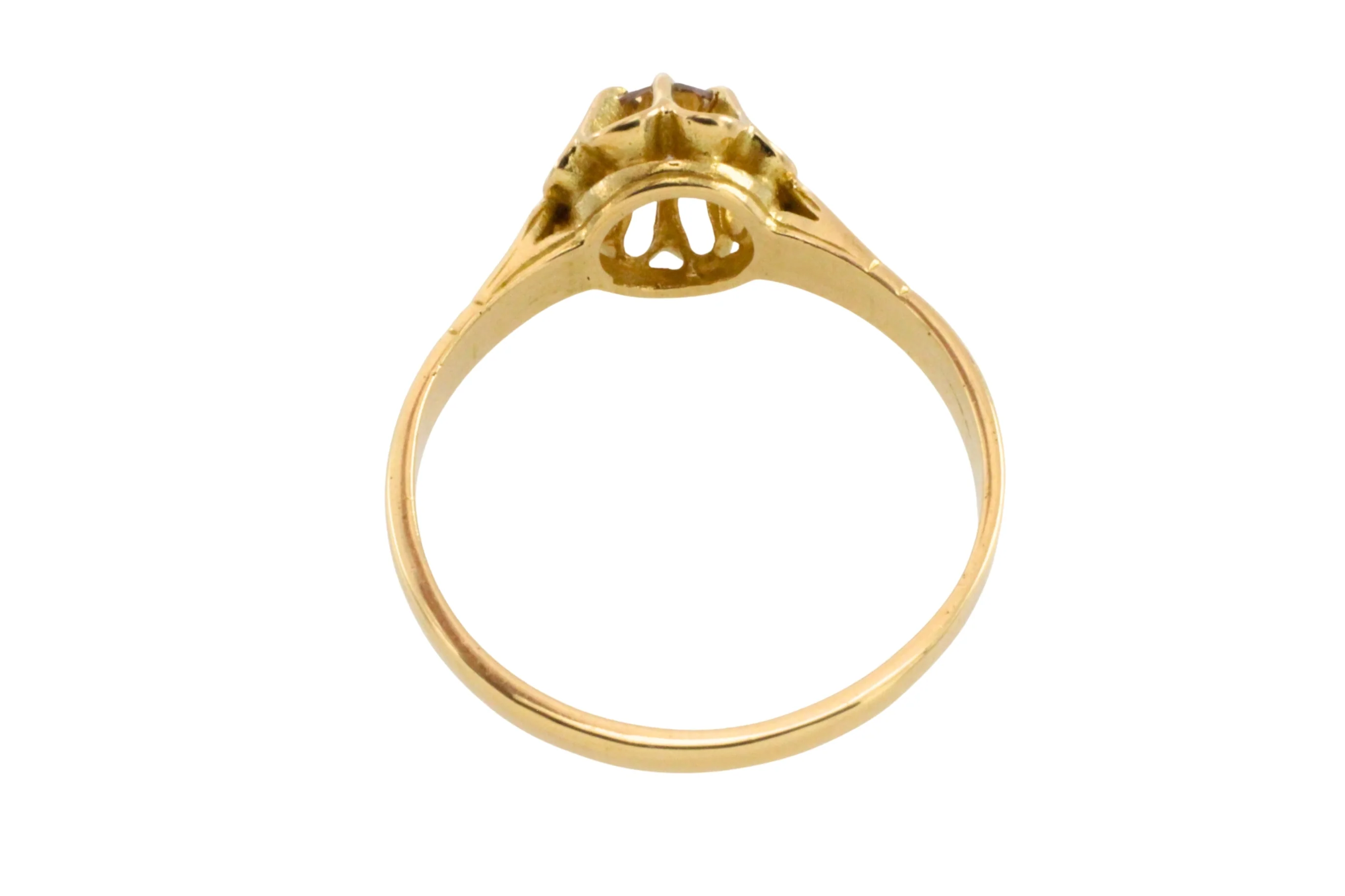 Light brown diamond solitaire ring in 20 carat gold - Image 7